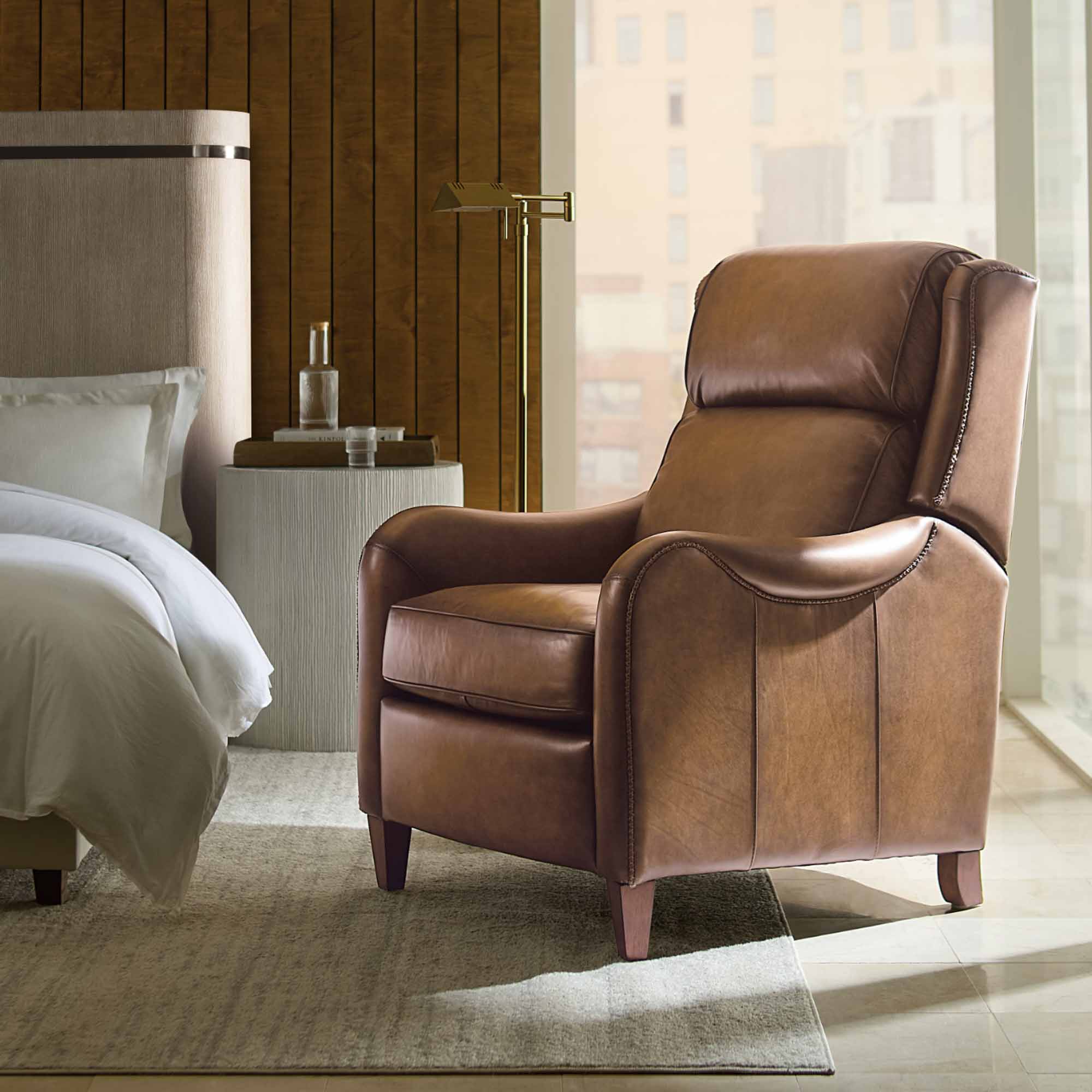 Carrington Leather Power Recliner With Articulating Headrest - Image 7