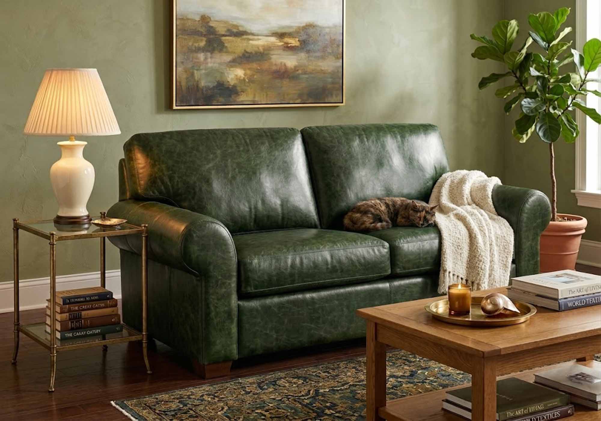 Castle Rock Leather Loveseat - Image 3