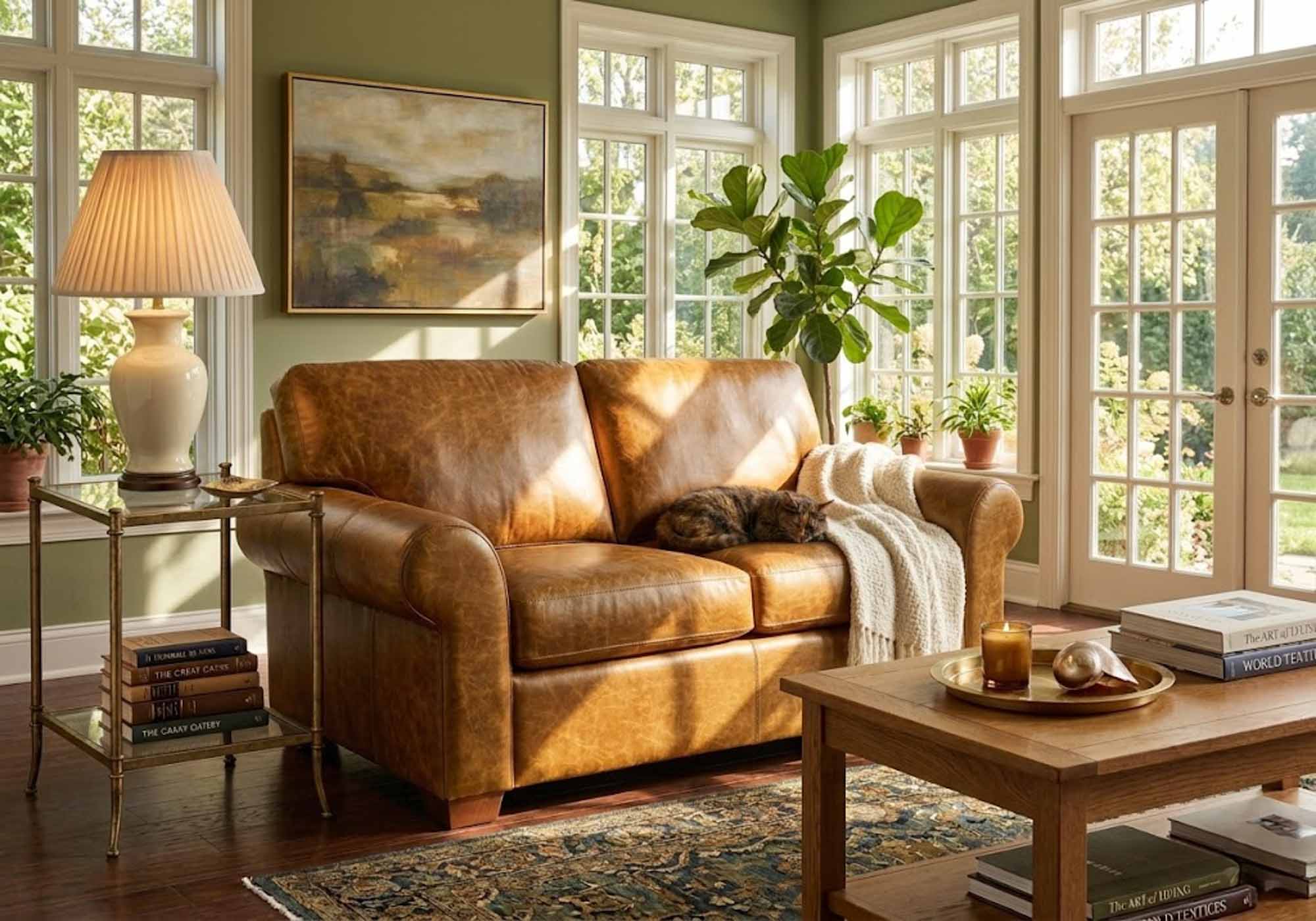 Castle Rock Leather Loveseat - Image 4