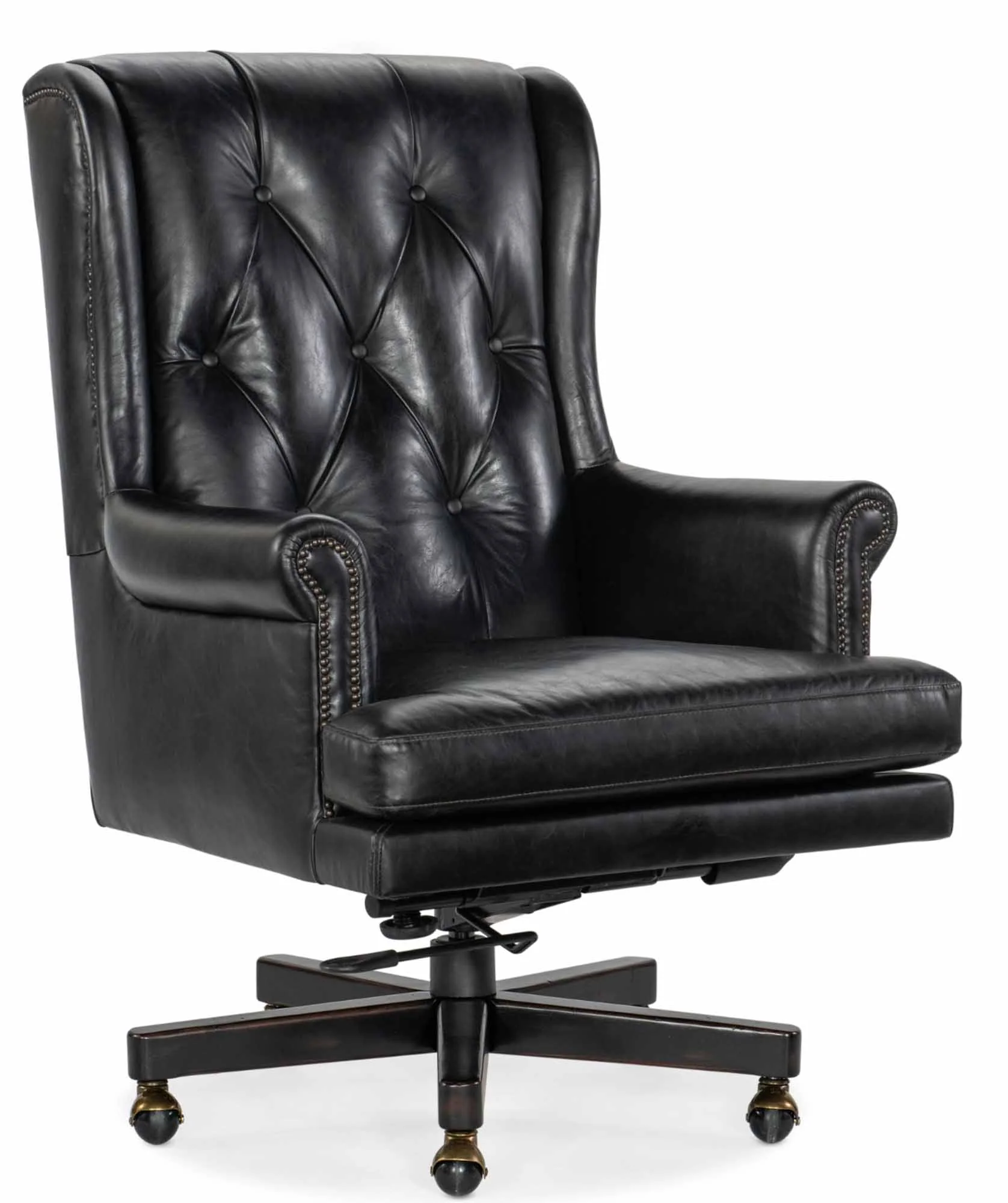 Charleston Leather Swivel Tilt Executive Chair In Black