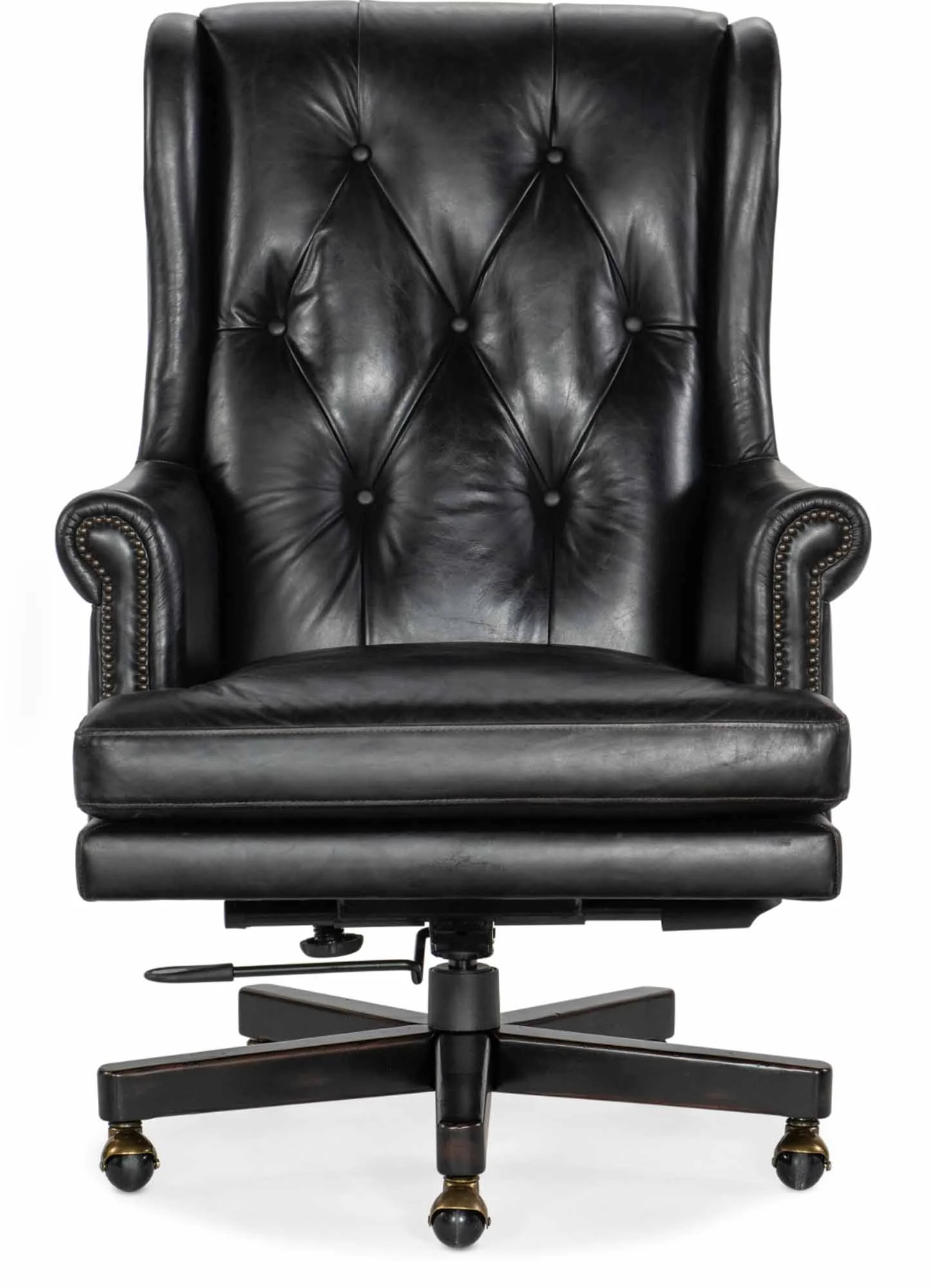 Charleston Leather Swivel Tilt Executive Chair In Black - Image 2