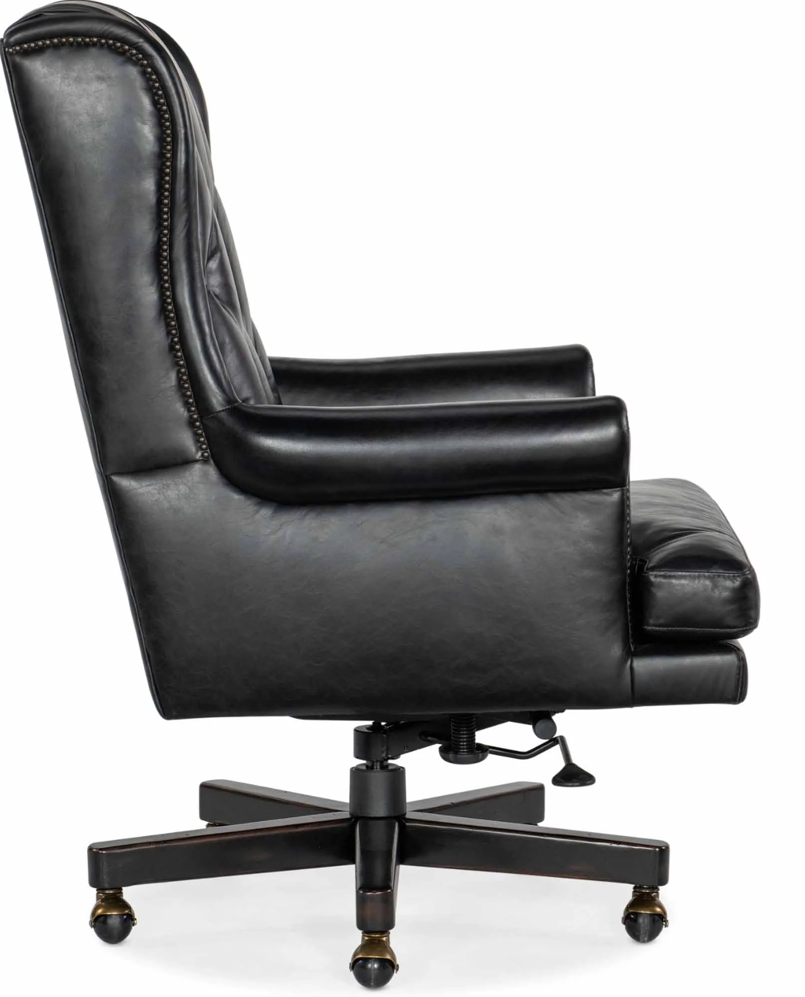 Charleston Leather Swivel Tilt Executive Chair In Black - Image 3