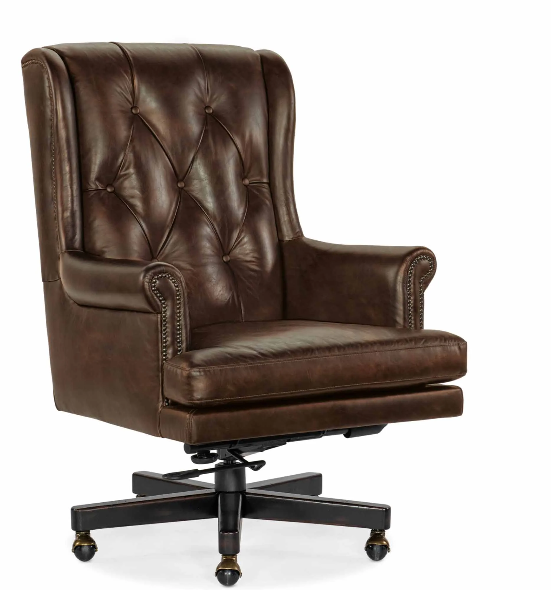 Charleston Leather Swivel Tilt Executive Chair In Brown