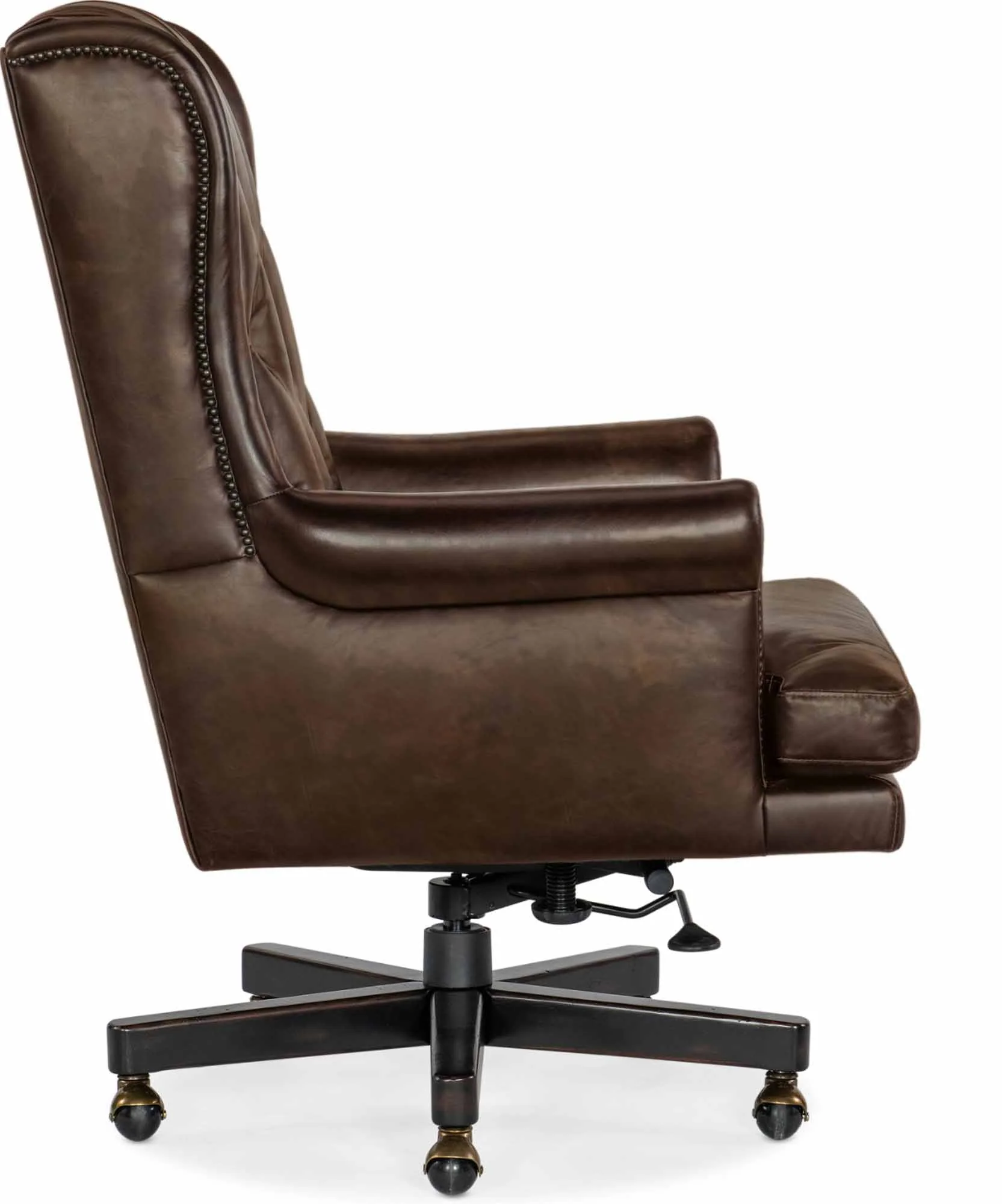 Charleston Leather Swivel Tilt Executive Chair In Brown - Image 3