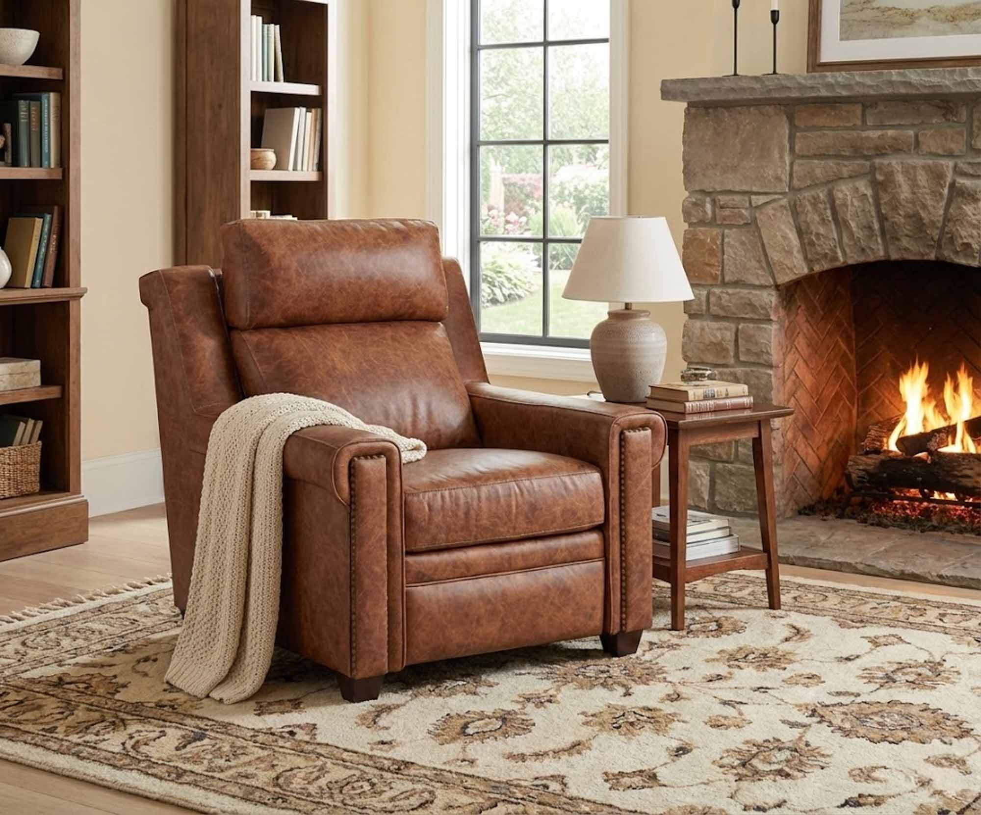 Charmed Leather Power Recliner With Articulating Headrest - Image 2
