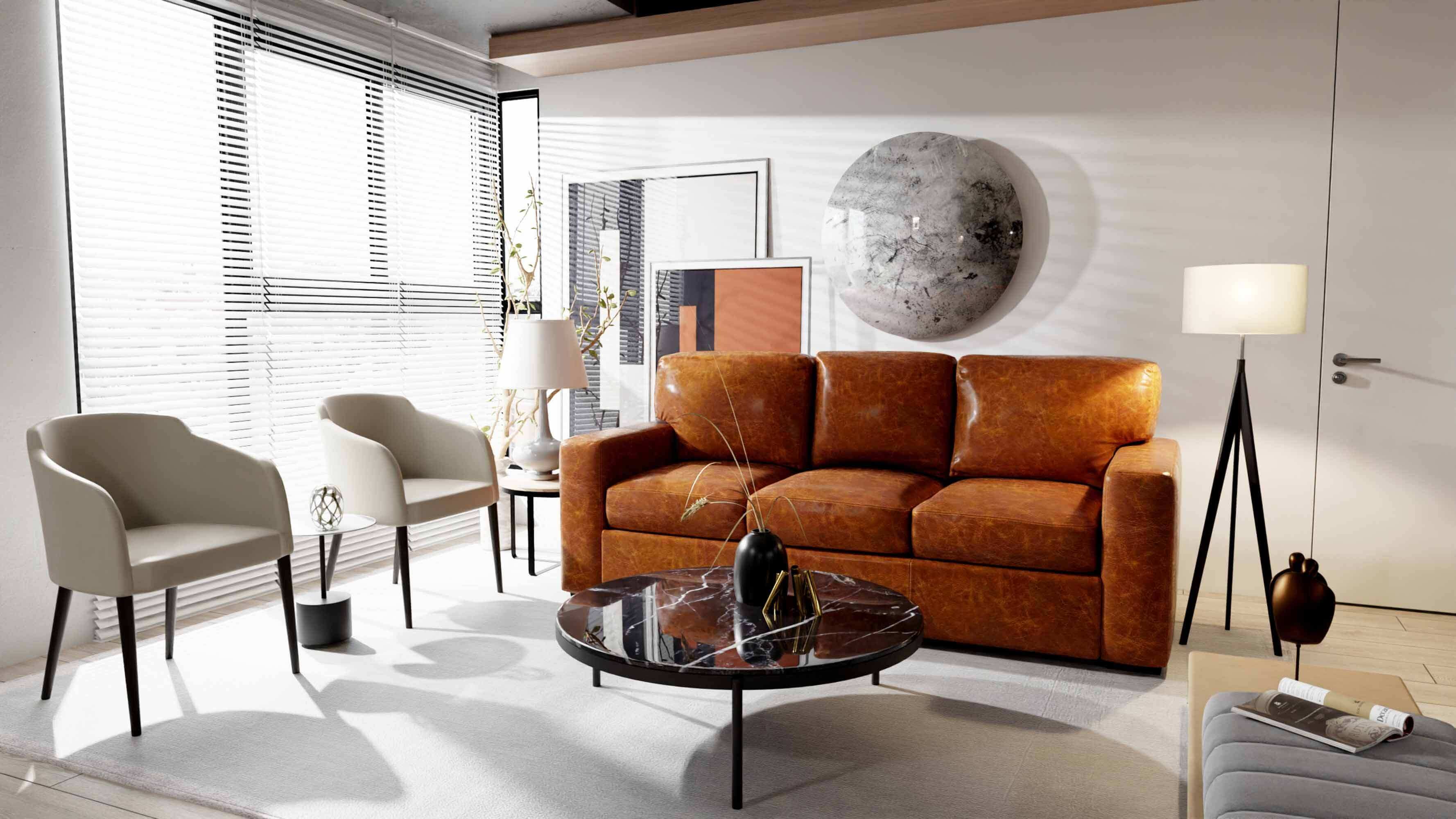 City Craft Leather Sofa - Image 5