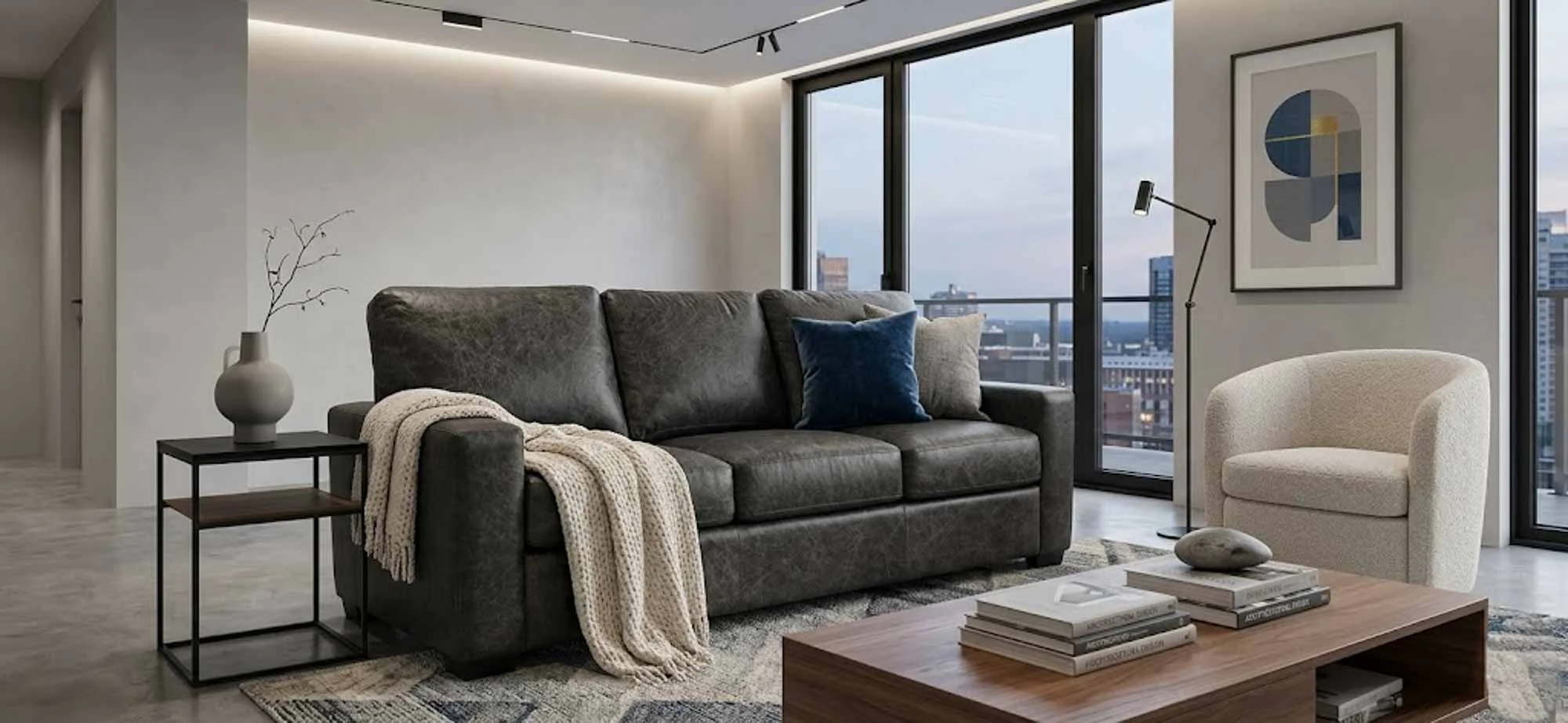 City Craft Leather Sofa - Image 7