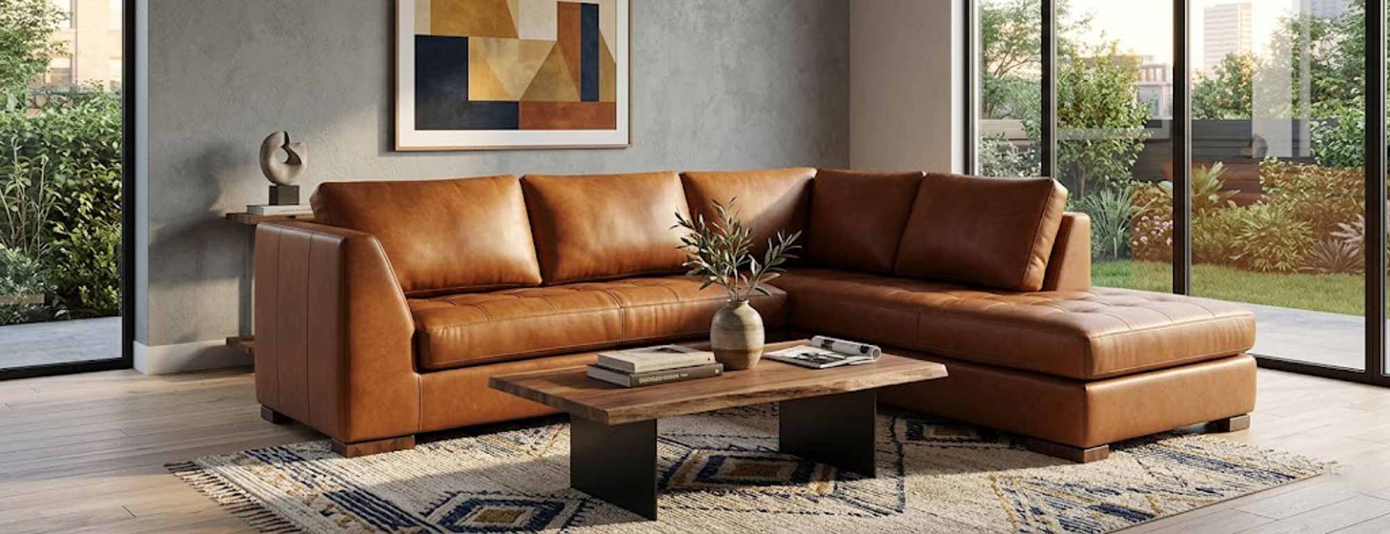 City View Leather Sectional - Image 2