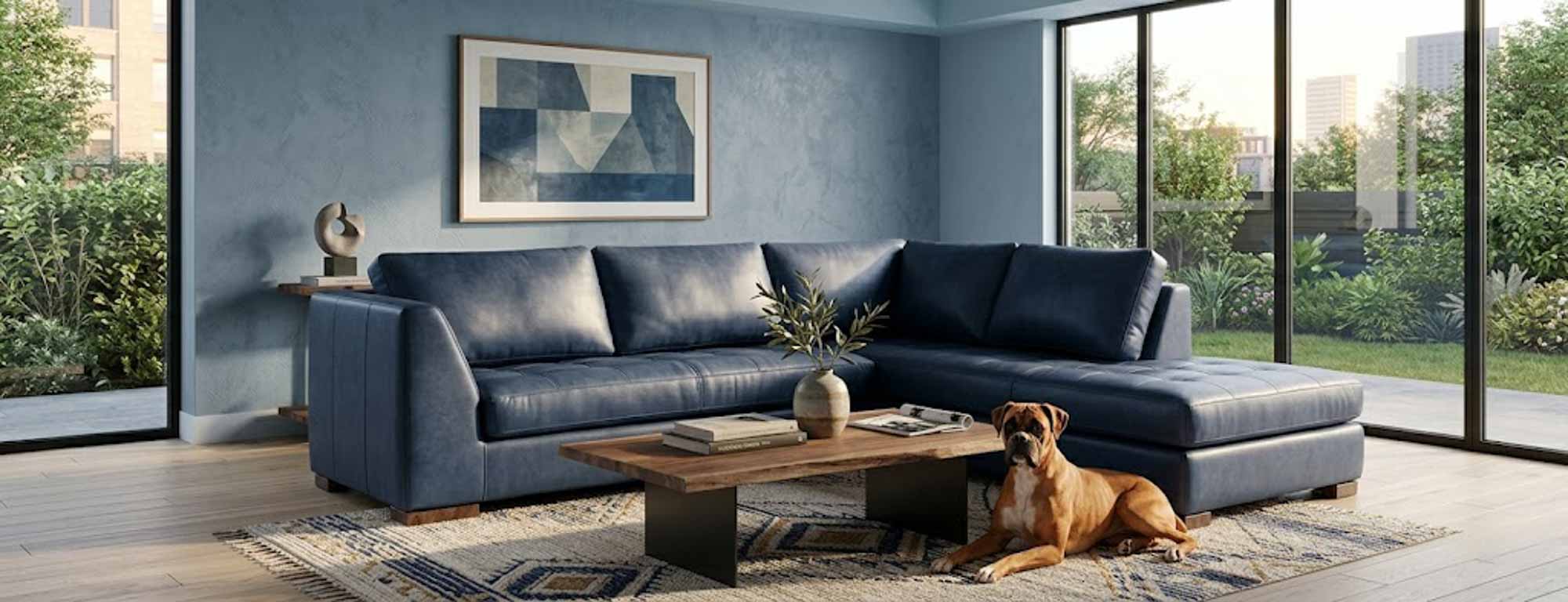 City View Leather Sectional - Image 4