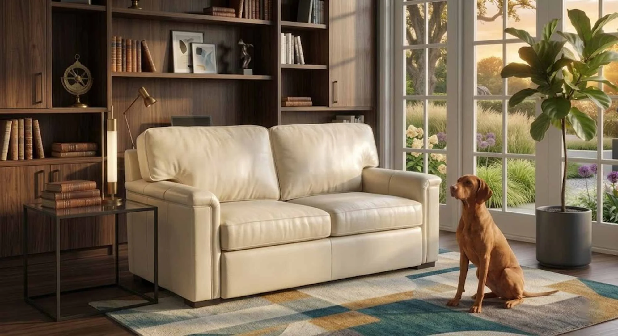 Craig Leather Loveseat - Image 4