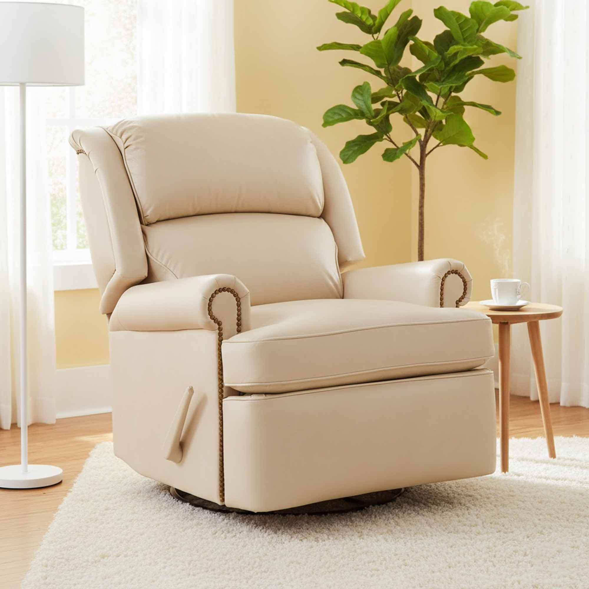 Cumberland Leather Swivel Glider Recliner - Image 5