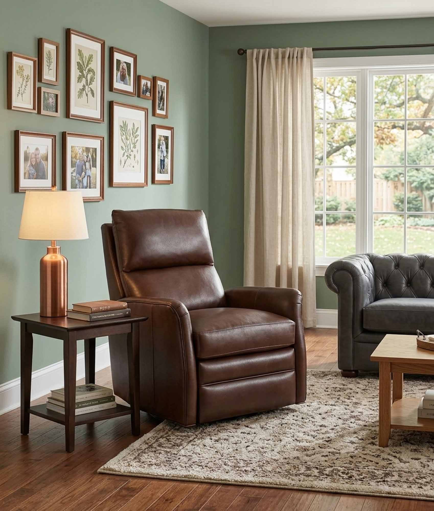 Dannie Leather Swivel Glider Recliner - Image 16