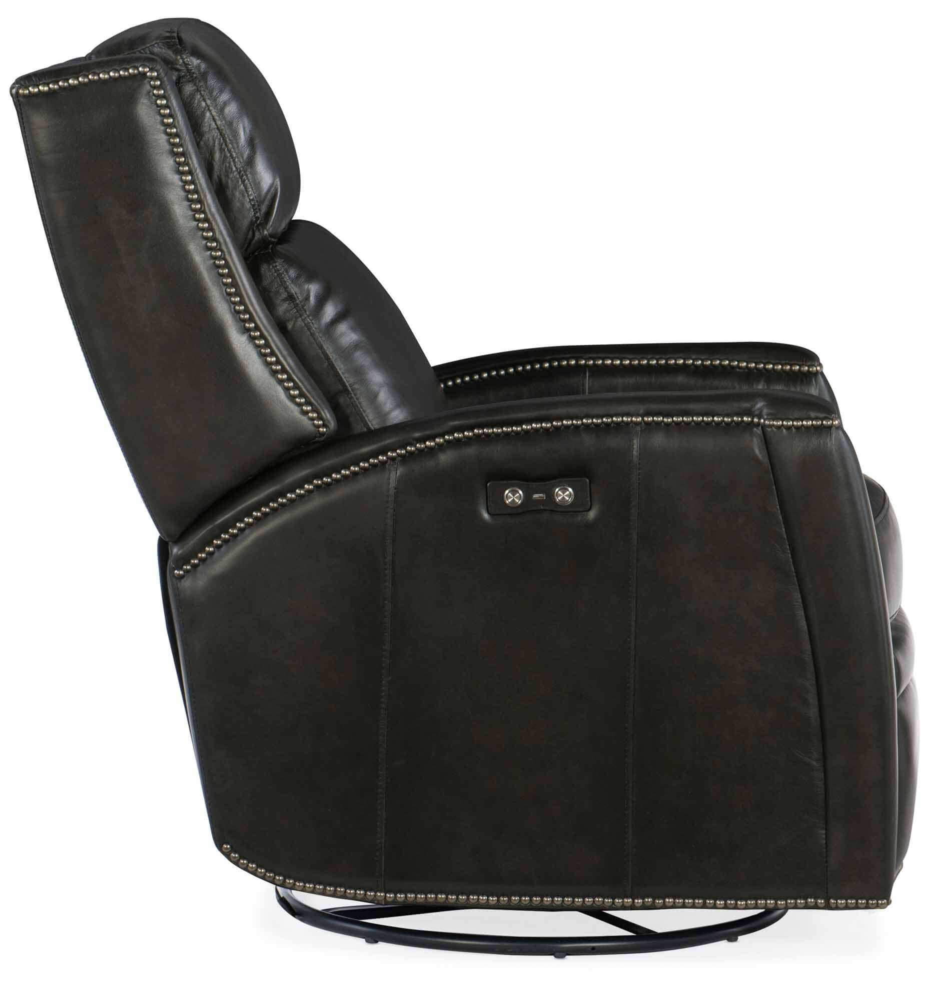 Declan Leather Power Swivel Glider Recliner - Image 2