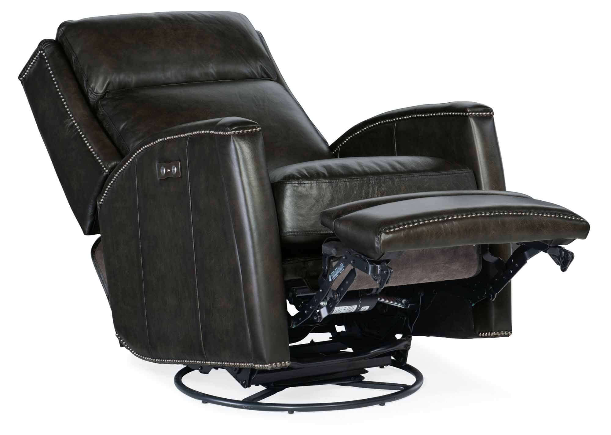 Declan Leather Power Swivel Glider Recliner - Image 5