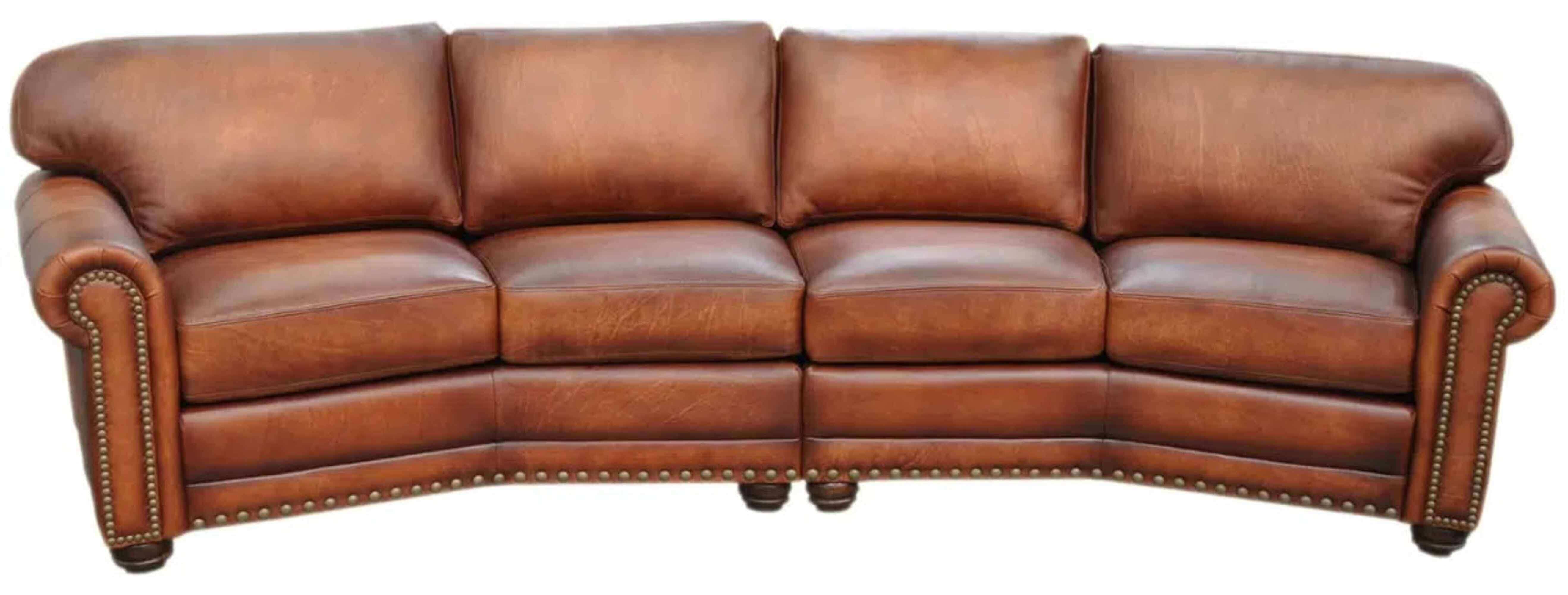 Dominion Leather Four Cushion Conversation Sofa