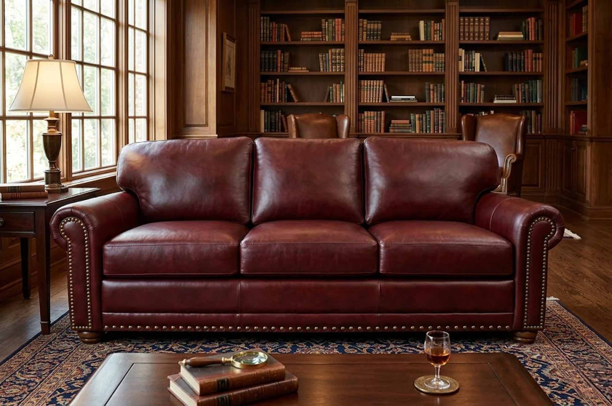 Dominion Leather Queen Size Sofa Sleeper - Image 4