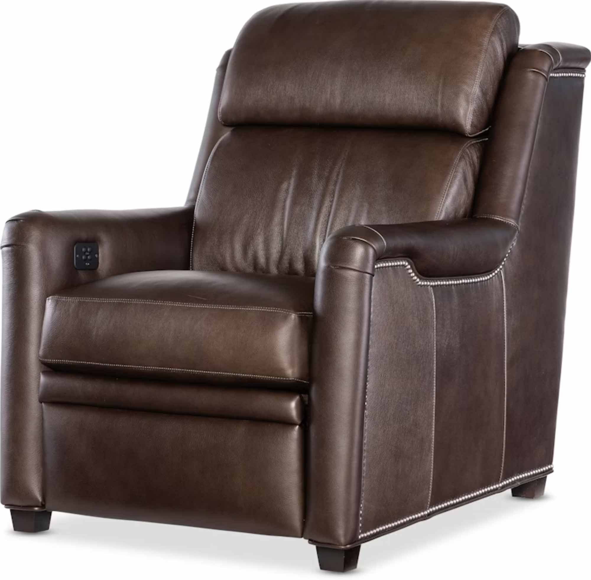 Dominos Leather Power Recliner With Articulating Headrest - Image 3