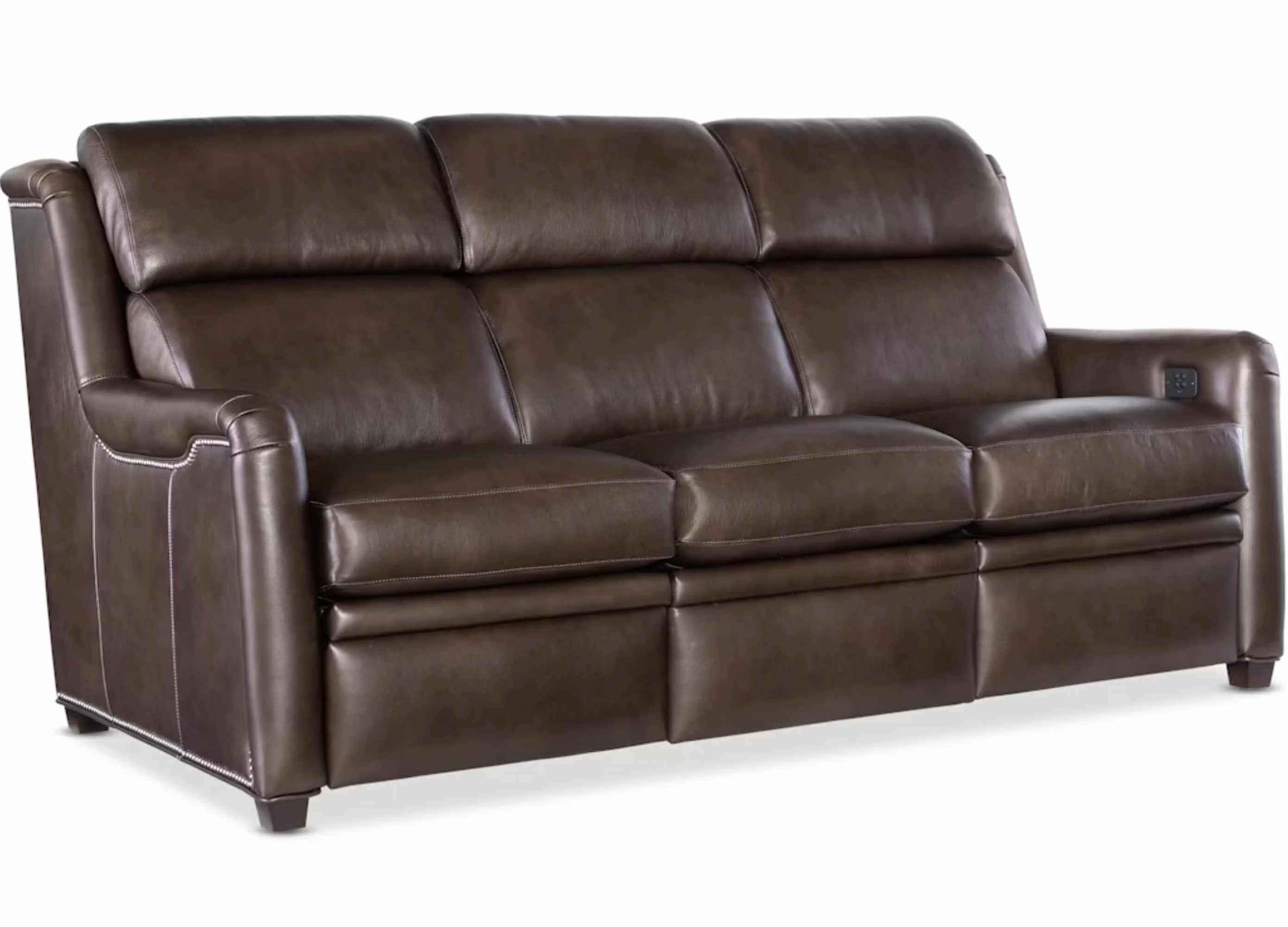 Dominos Leather Power Reclining Sofa With Articulating Headrest