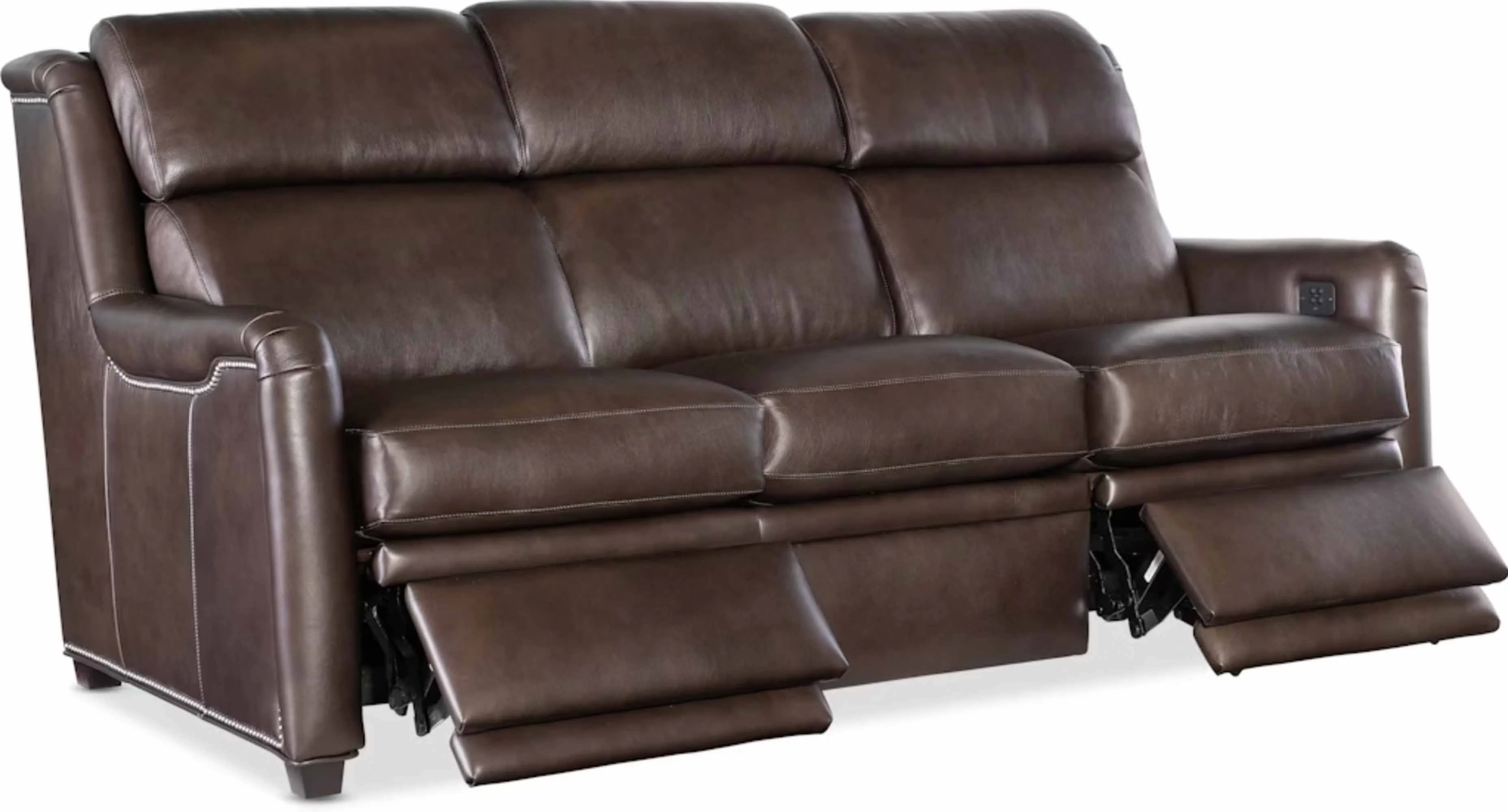 Dominos Leather Power Reclining Sofa With Articulating Headrest - Image 5