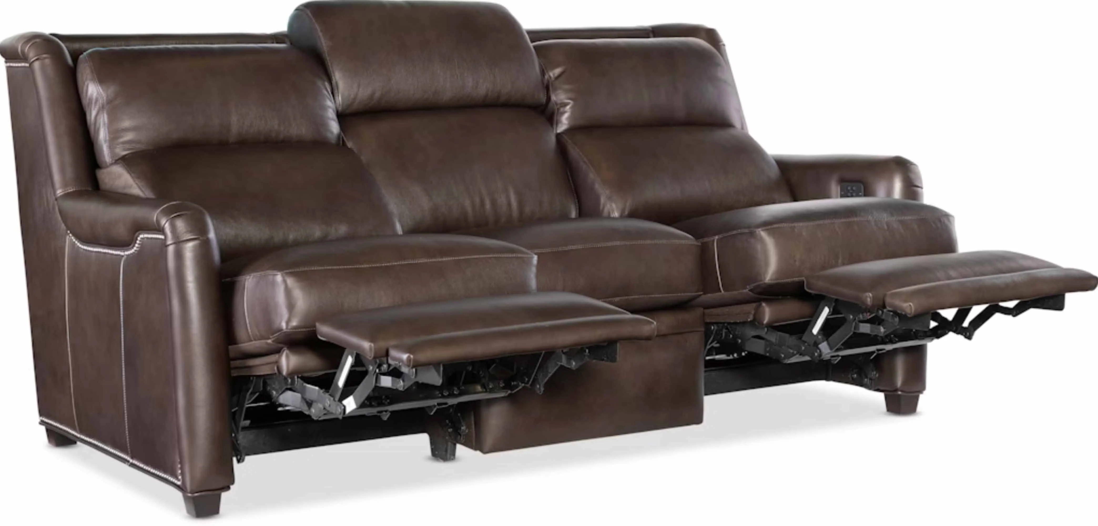 Dominos Leather Power Reclining Sofa With Articulating Headrest - Image 6