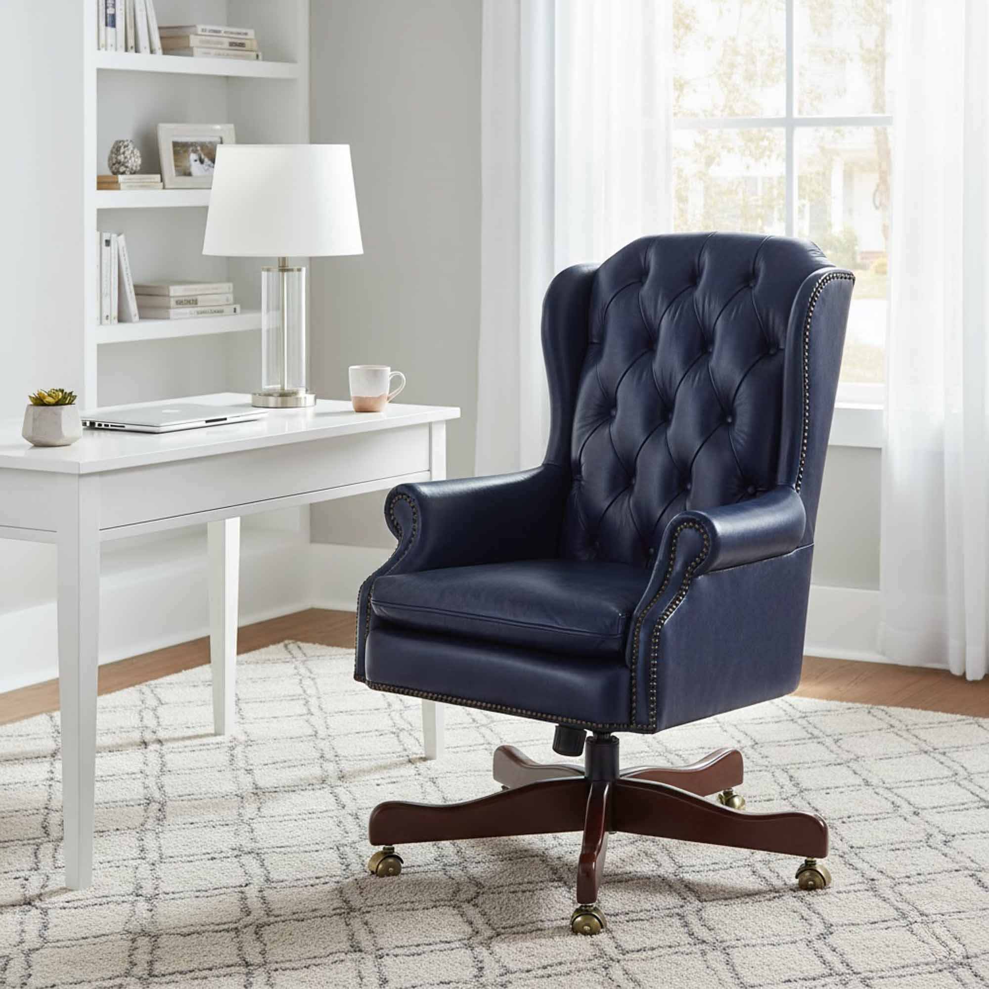 Duncan Leather Swivel Tilt Chair - Image 3
