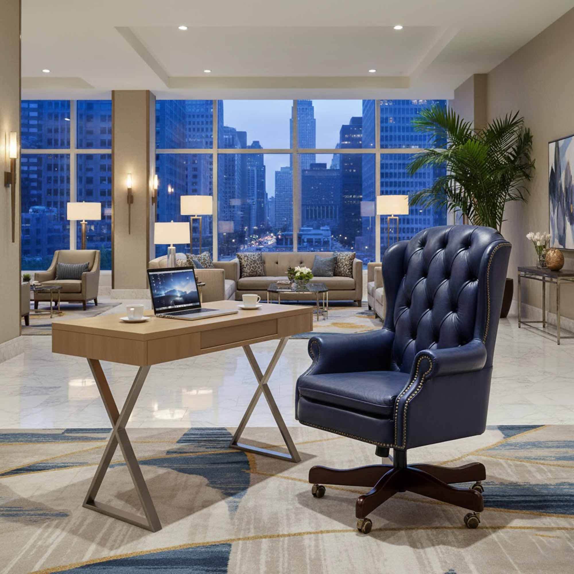 Duncan Leather Swivel Tilt Chair - Image 5