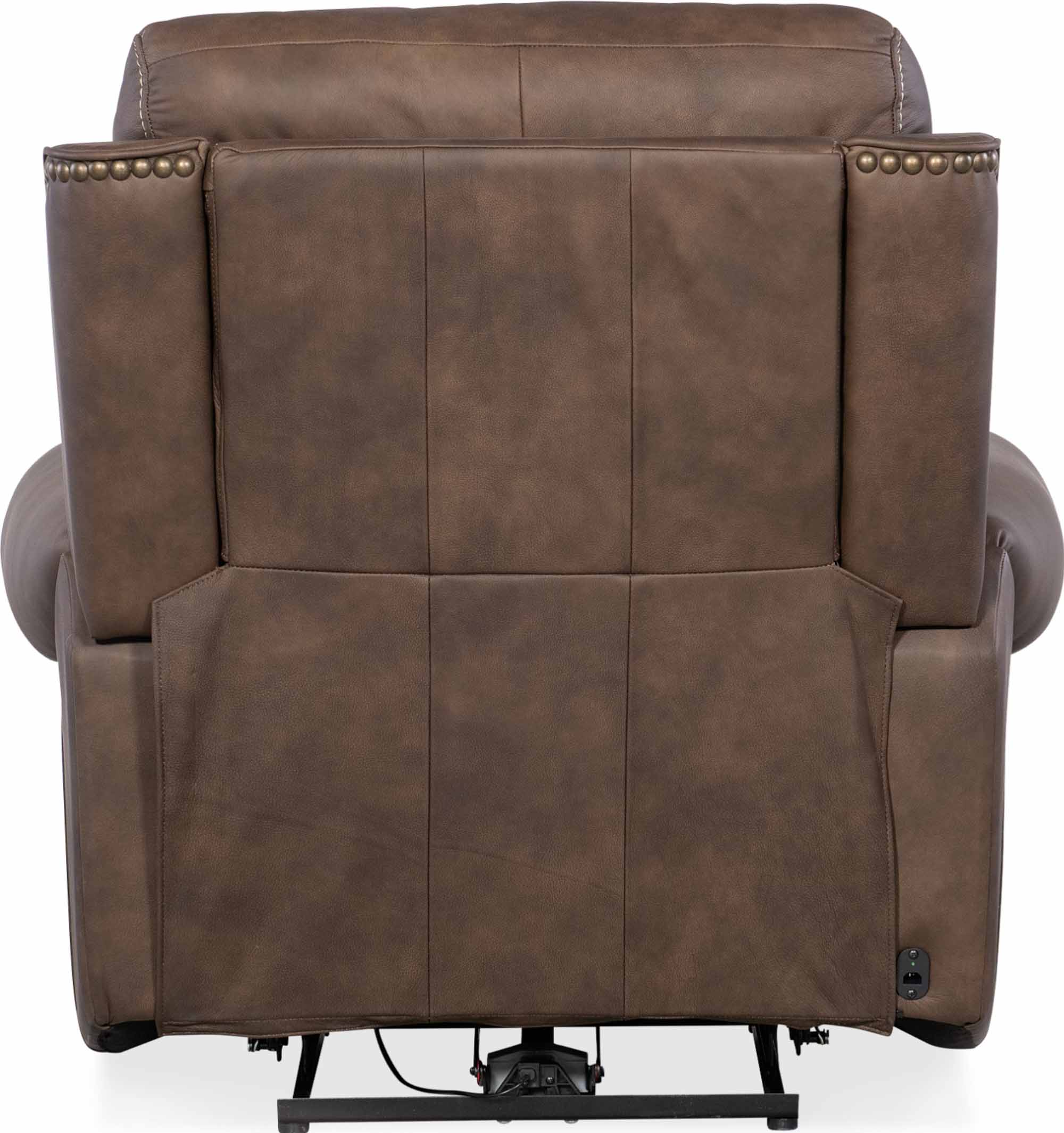 Dustin Leather Power Recliner With Articulating Headrest And Lumbar In Brown - Image 4