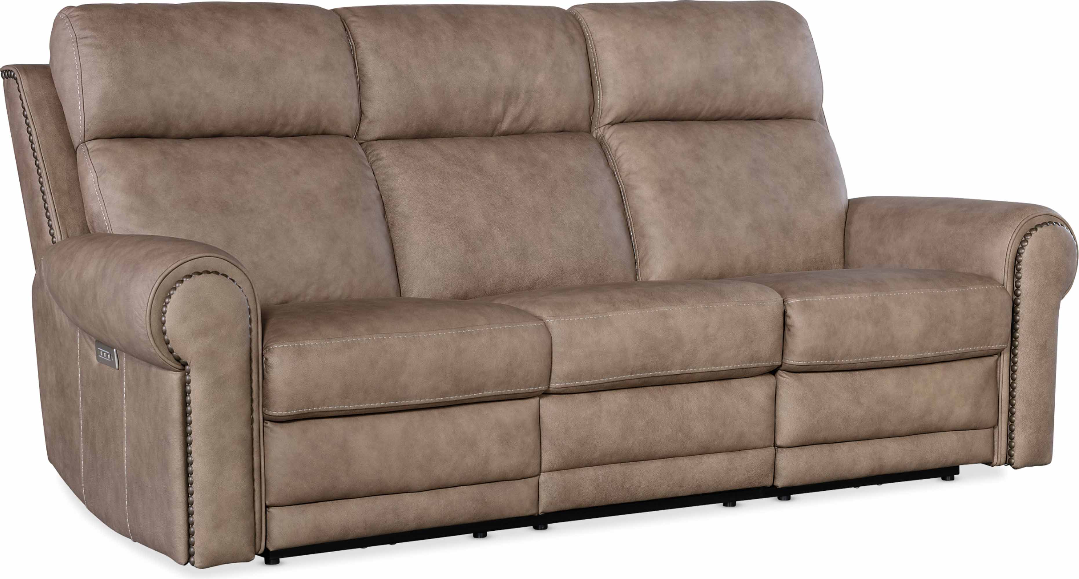 Dustin Leather Power Reclining Sofa With Articulating Headrest And Lumbar