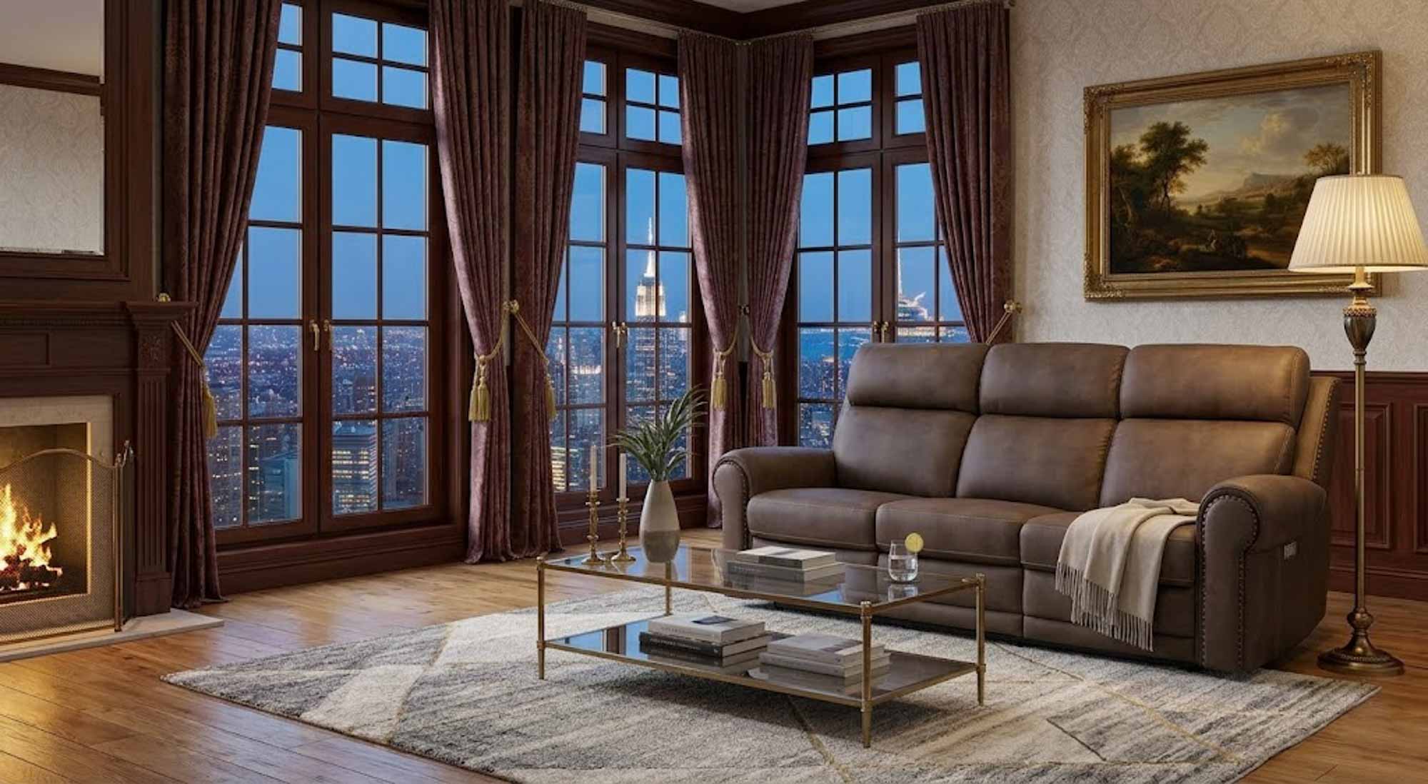 Dustin Leather Power Reclining Sofa With Articulating Headrest And Lumbar In Brown - Image 10