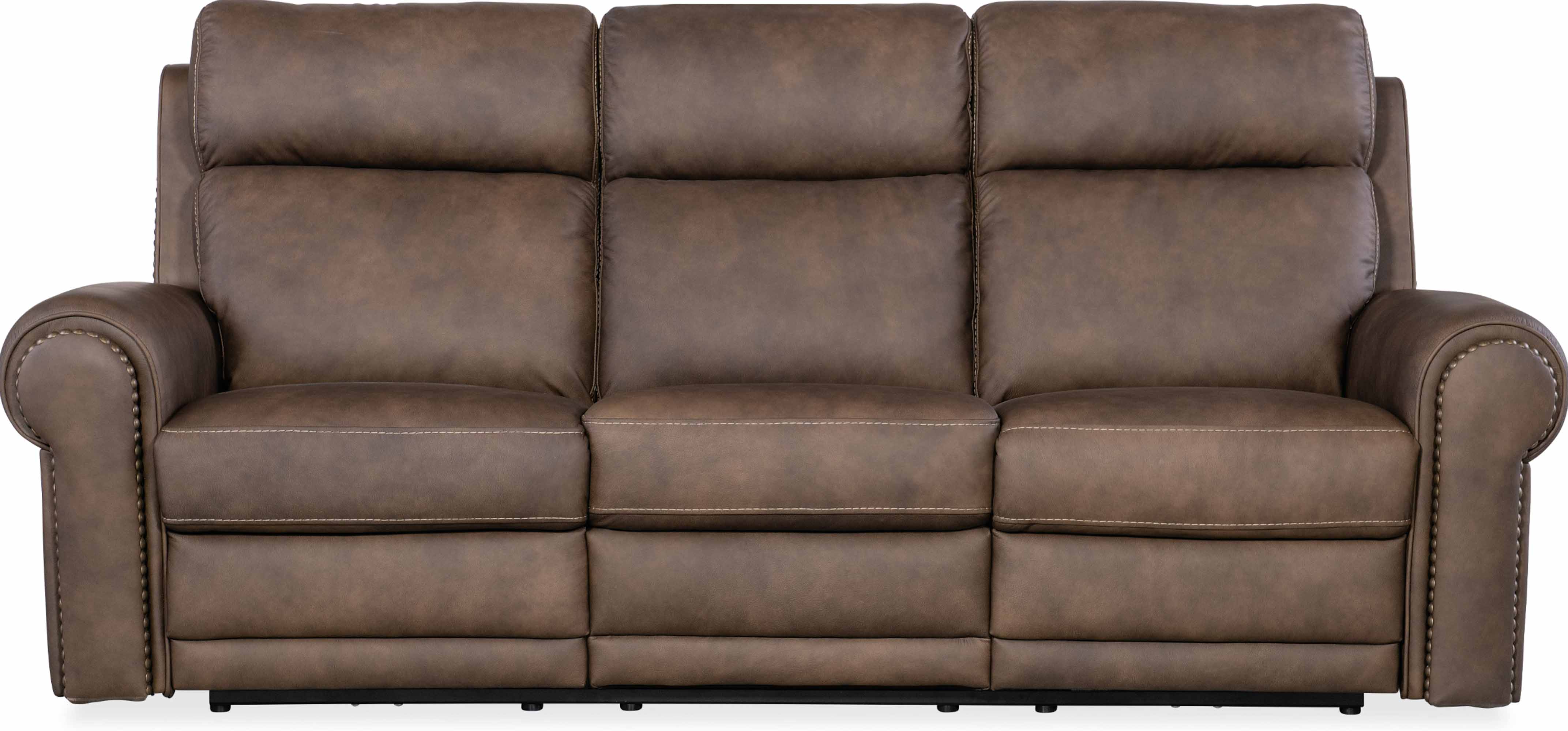 Dustin Leather Power Reclining Sofa With Articulating Headrest And Lumbar In Brown - Image 2