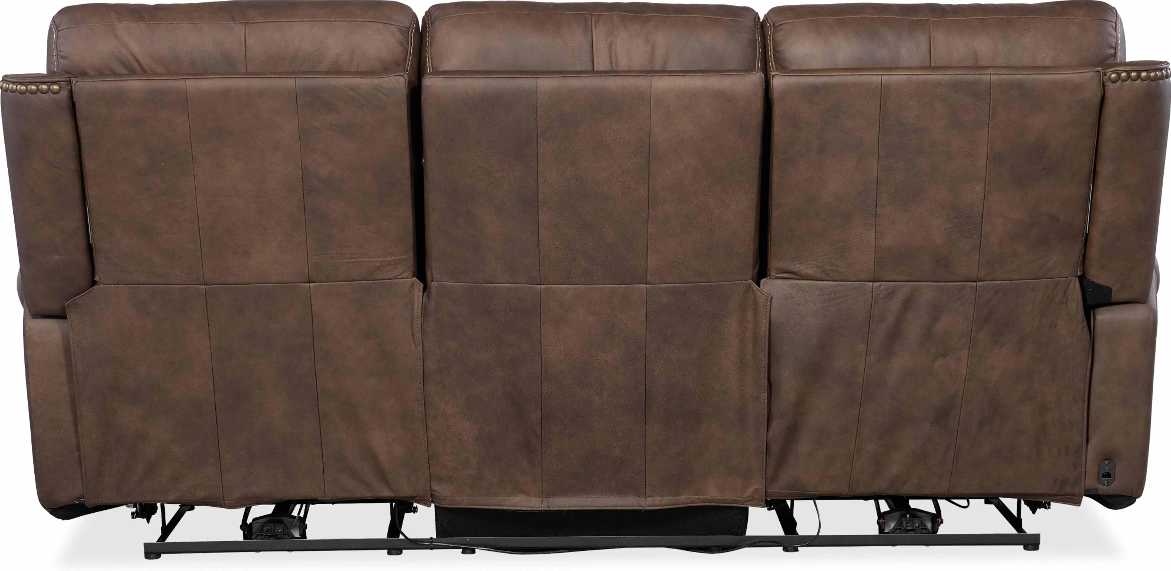 Dustin Leather Power Reclining Sofa With Articulating Headrest And Lumbar In Brown - Image 4