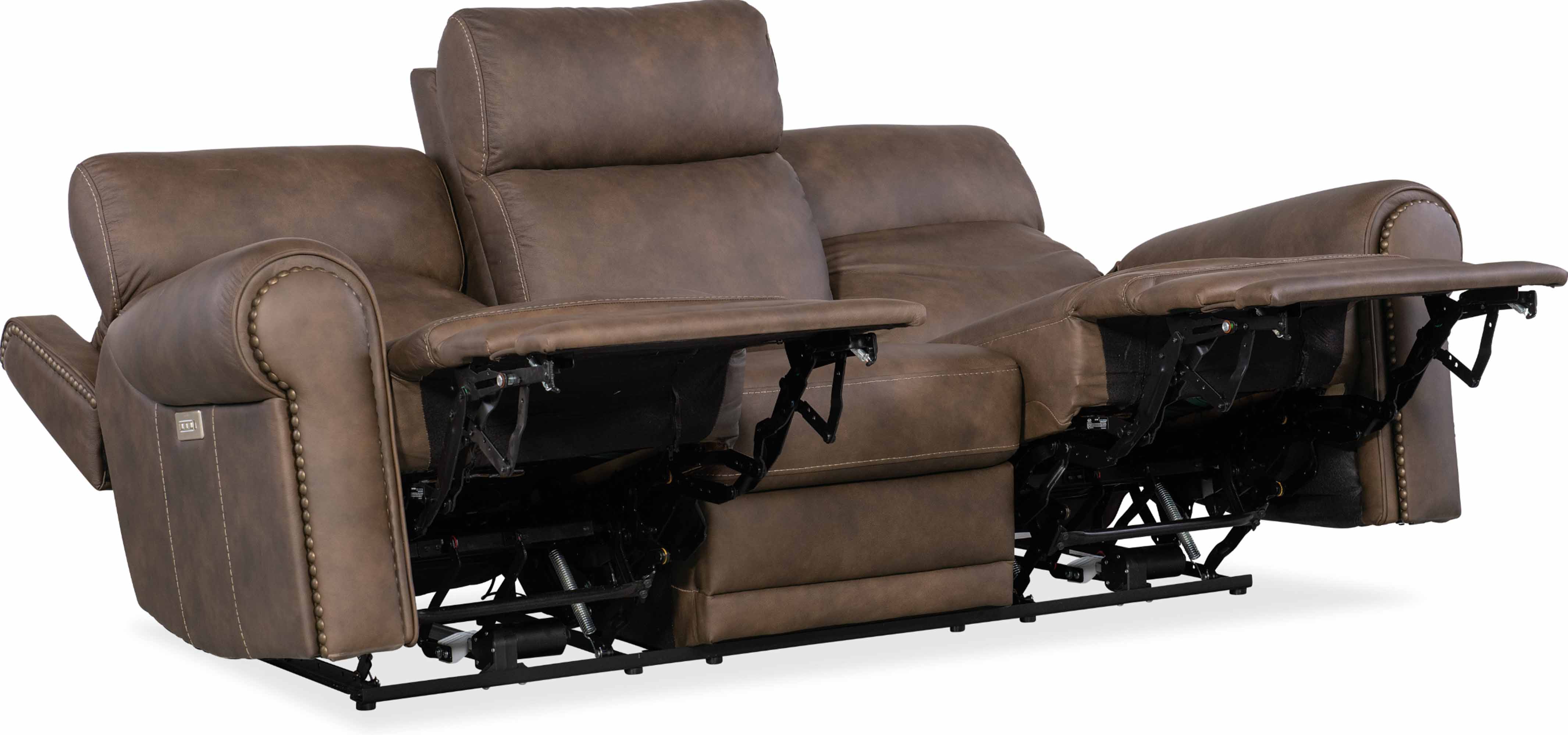 Dustin Leather Power Reclining Sofa With Articulating Headrest And Lumbar In Brown - Image 8