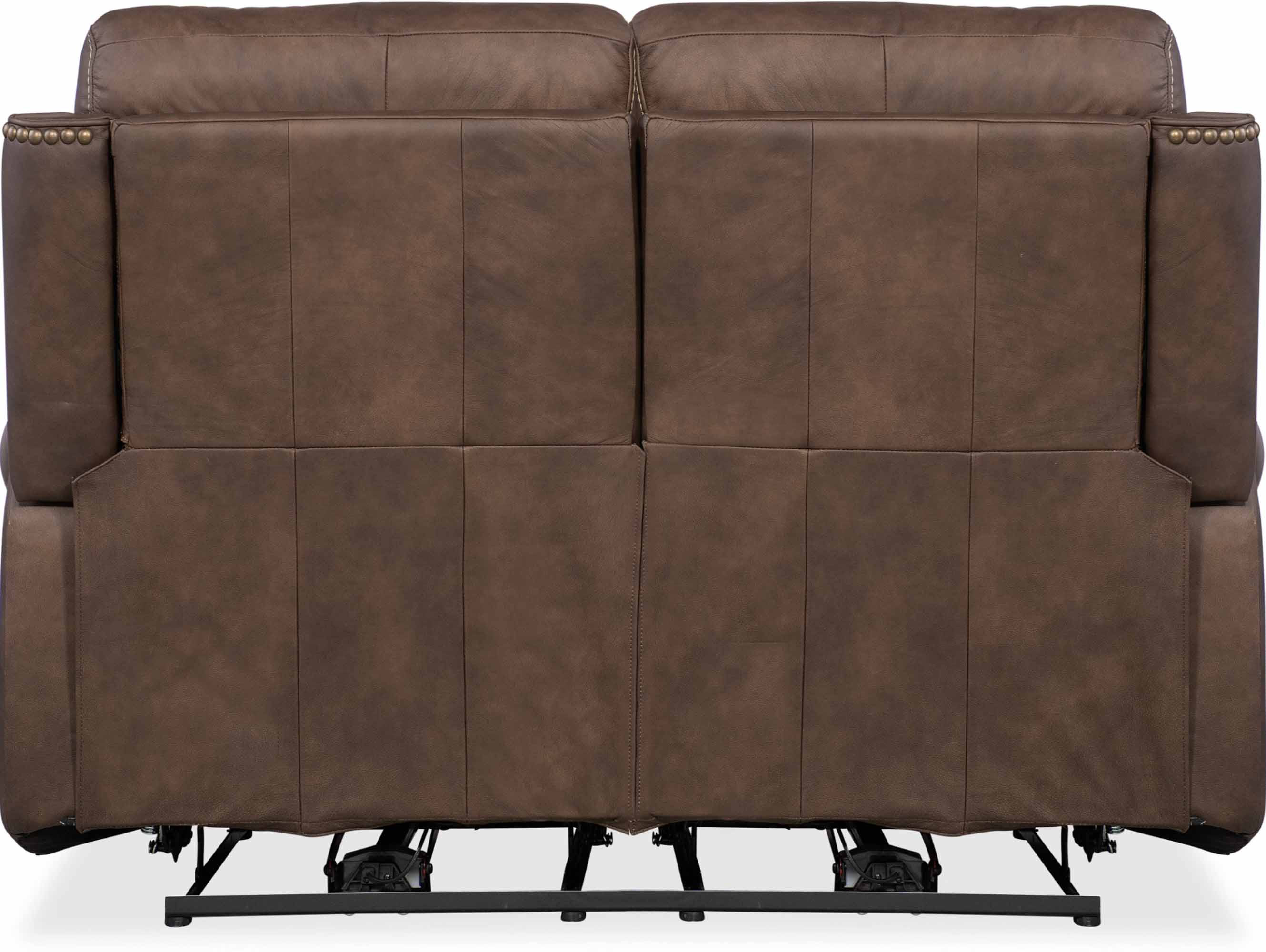 Dustin Leather Power Reclining Loveseat With Articulating Headrest And Lumbar In Brown - Image 3