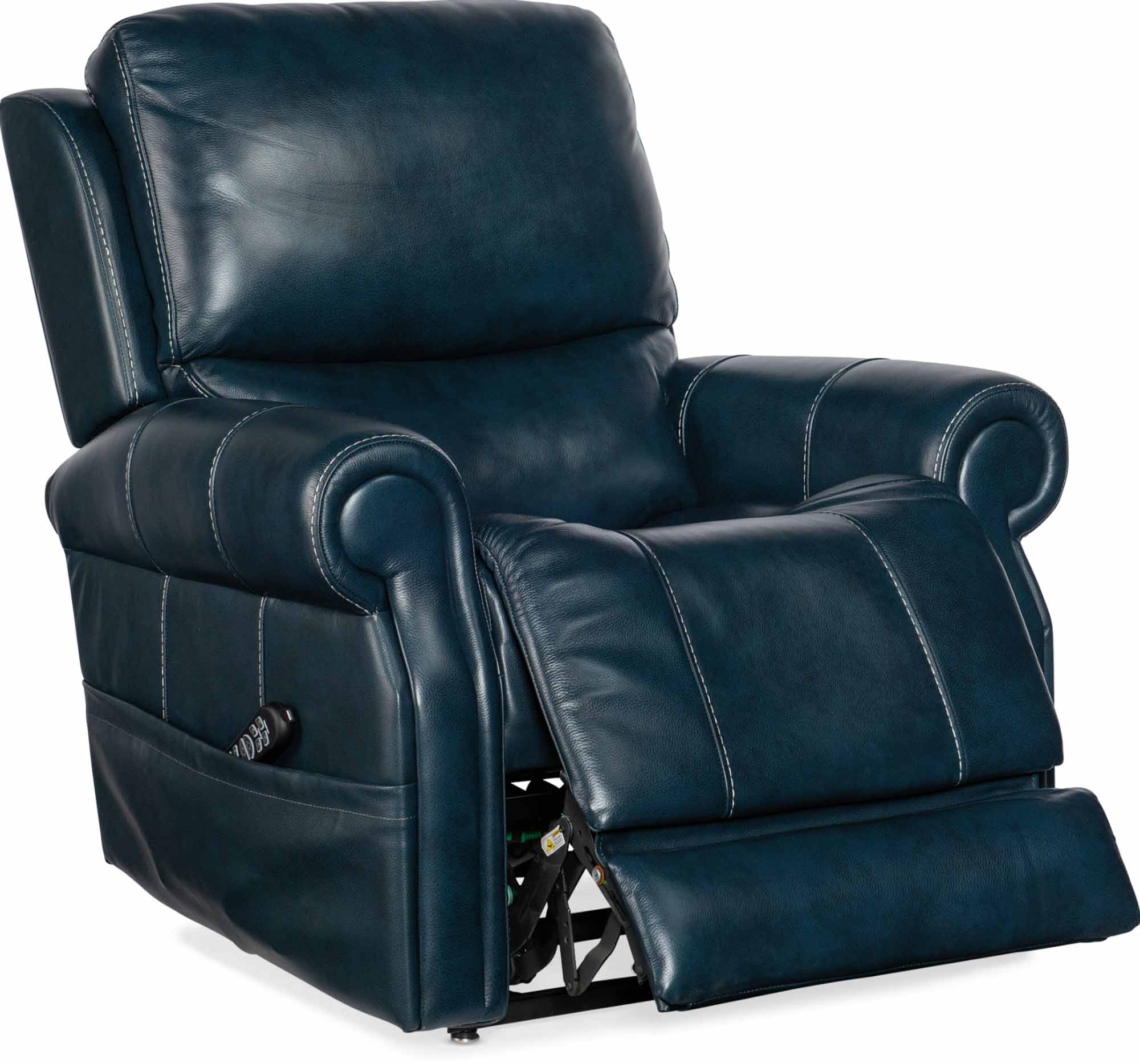 Eisley Leather Power Lift Recliner With Articulating Headrest And Lumbar In Blue - Image 5