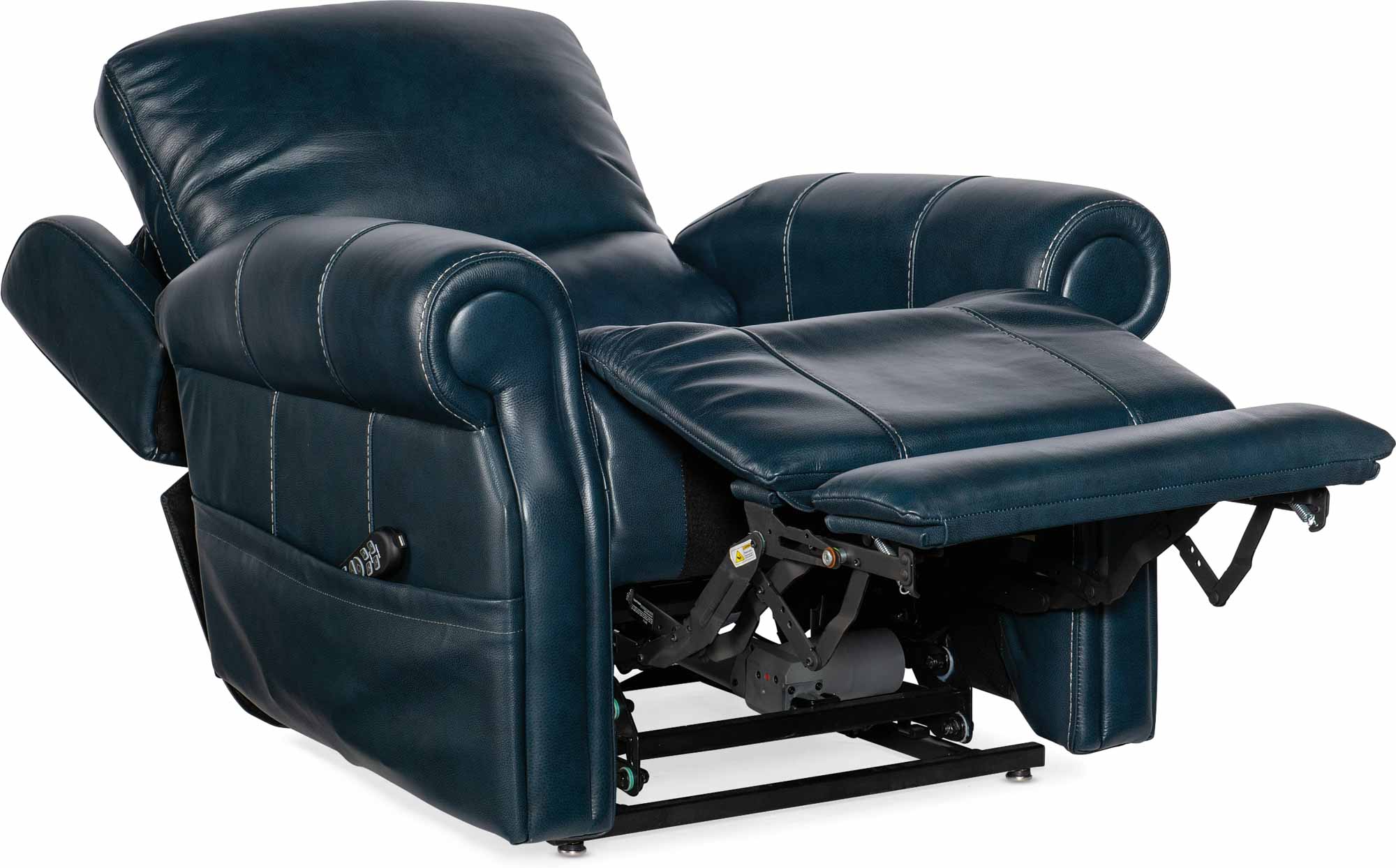 Eisley Leather Power Lift Recliner With Articulating Headrest And Lumbar In Blue - Image 6
