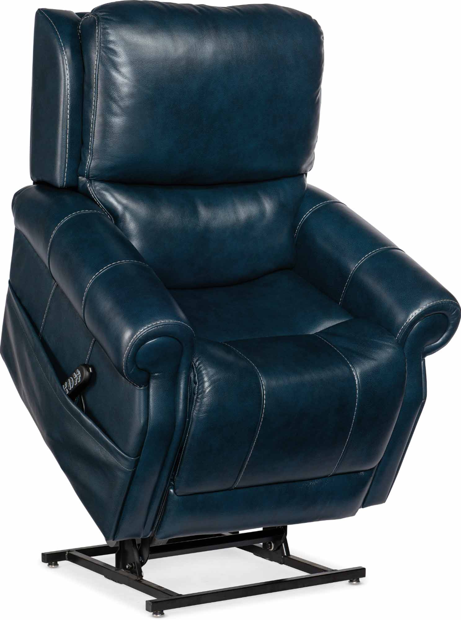 Eisley Leather Power Lift Recliner With Articulating Headrest And Lumbar In Blue - Image 7