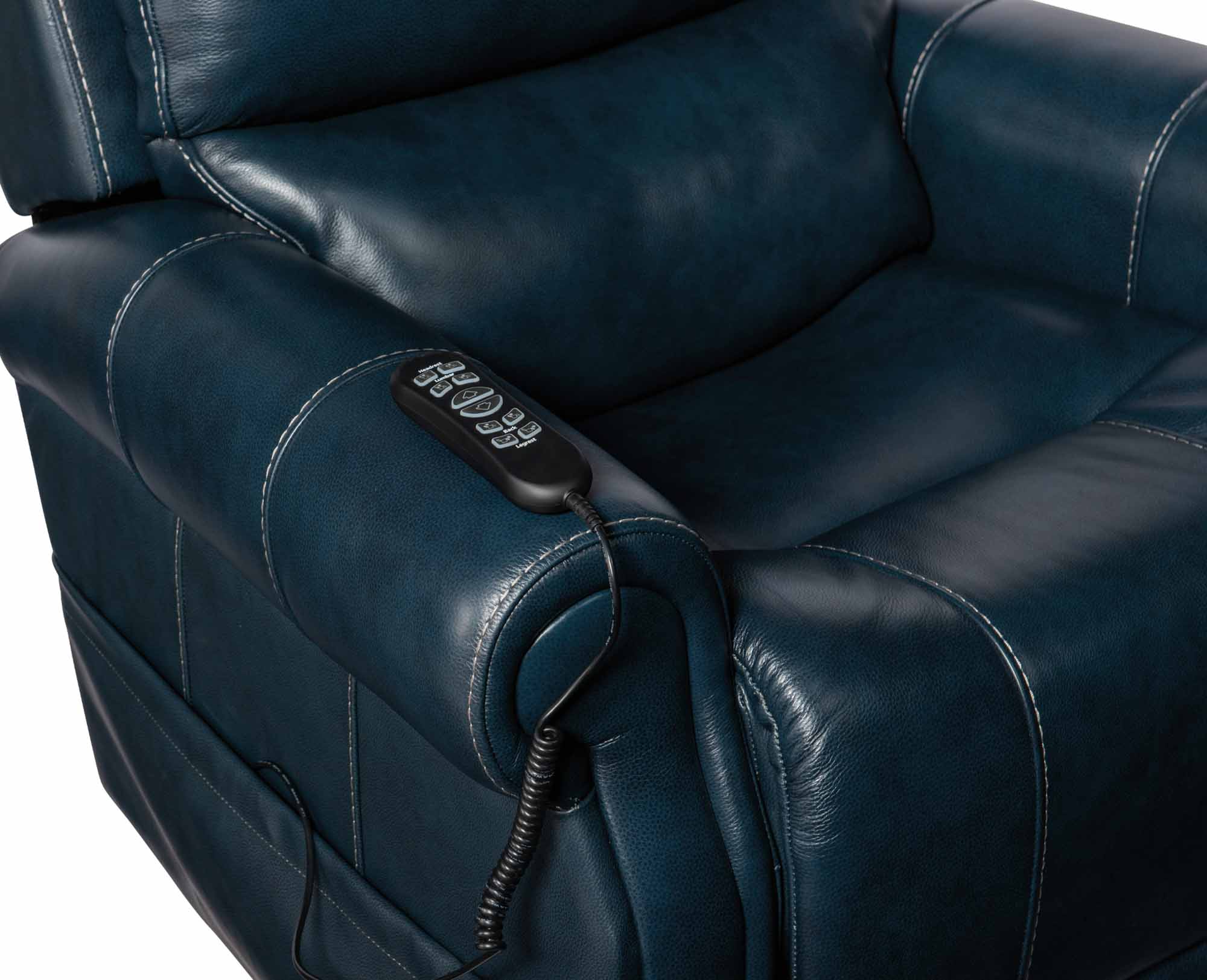 Eisley Leather Power Lift Recliner With Articulating Headrest And Lumbar In Blue - Image 8
