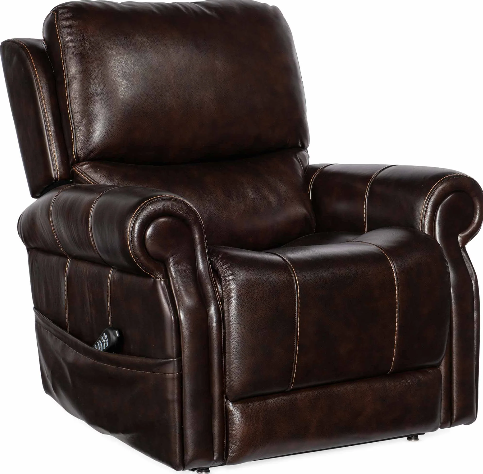 Eisley Leather Power Lift Recliner With Articulating Headrest And Lumbar In Brown