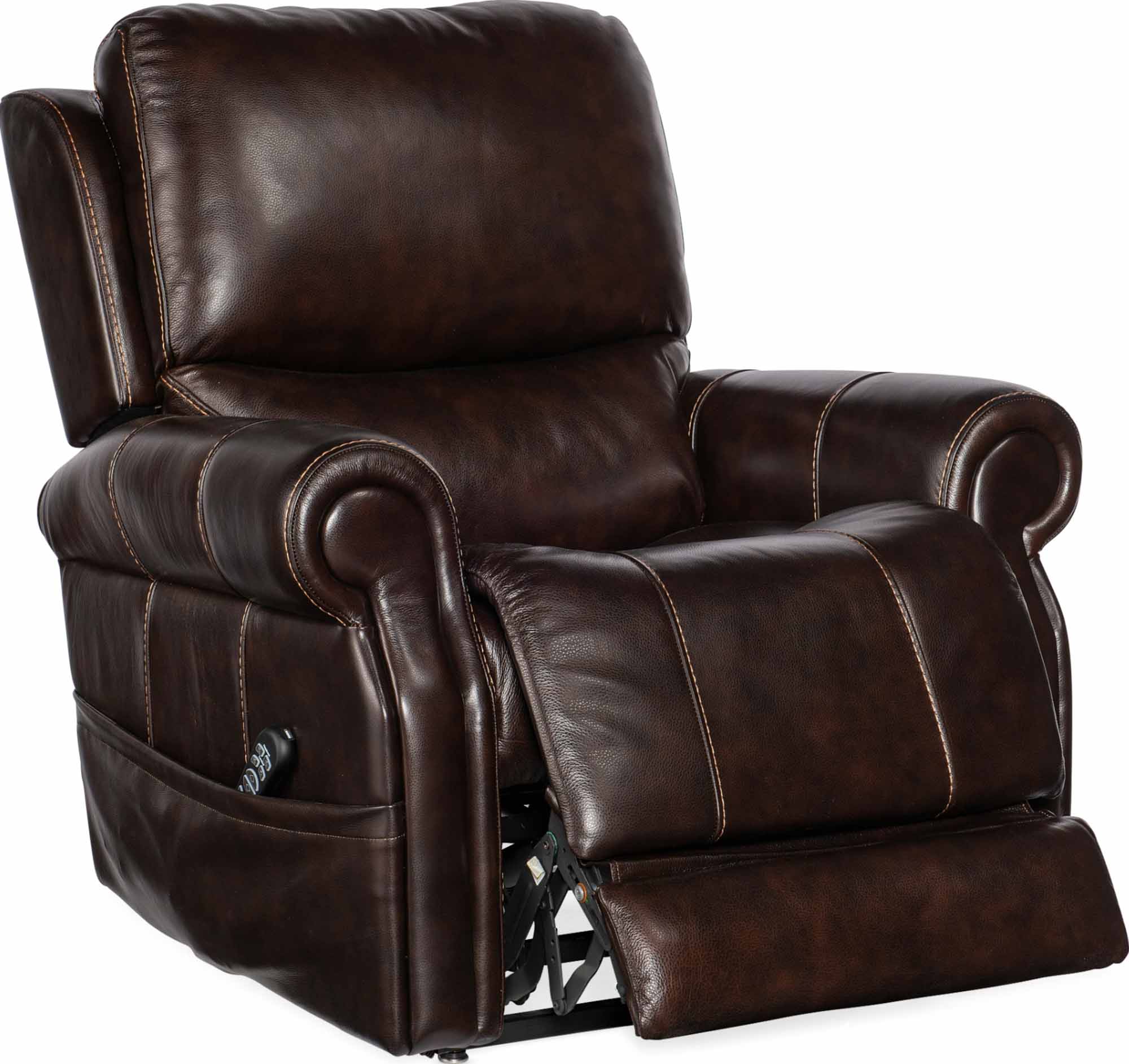 Eisley Leather Power Lift Recliner With Articulating Headrest And Lumbar In Brown - Image 5
