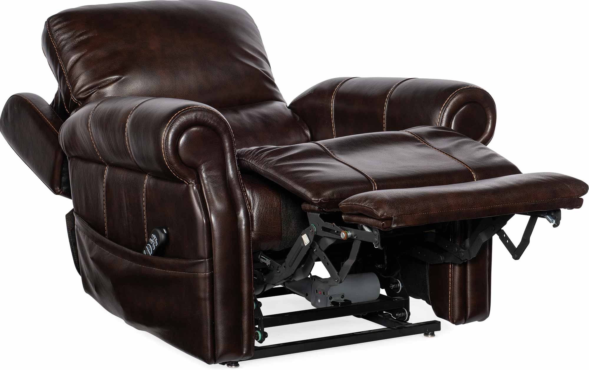 Eisley Leather Power Lift Recliner With Articulating Headrest And Lumbar In Brown - Image 6