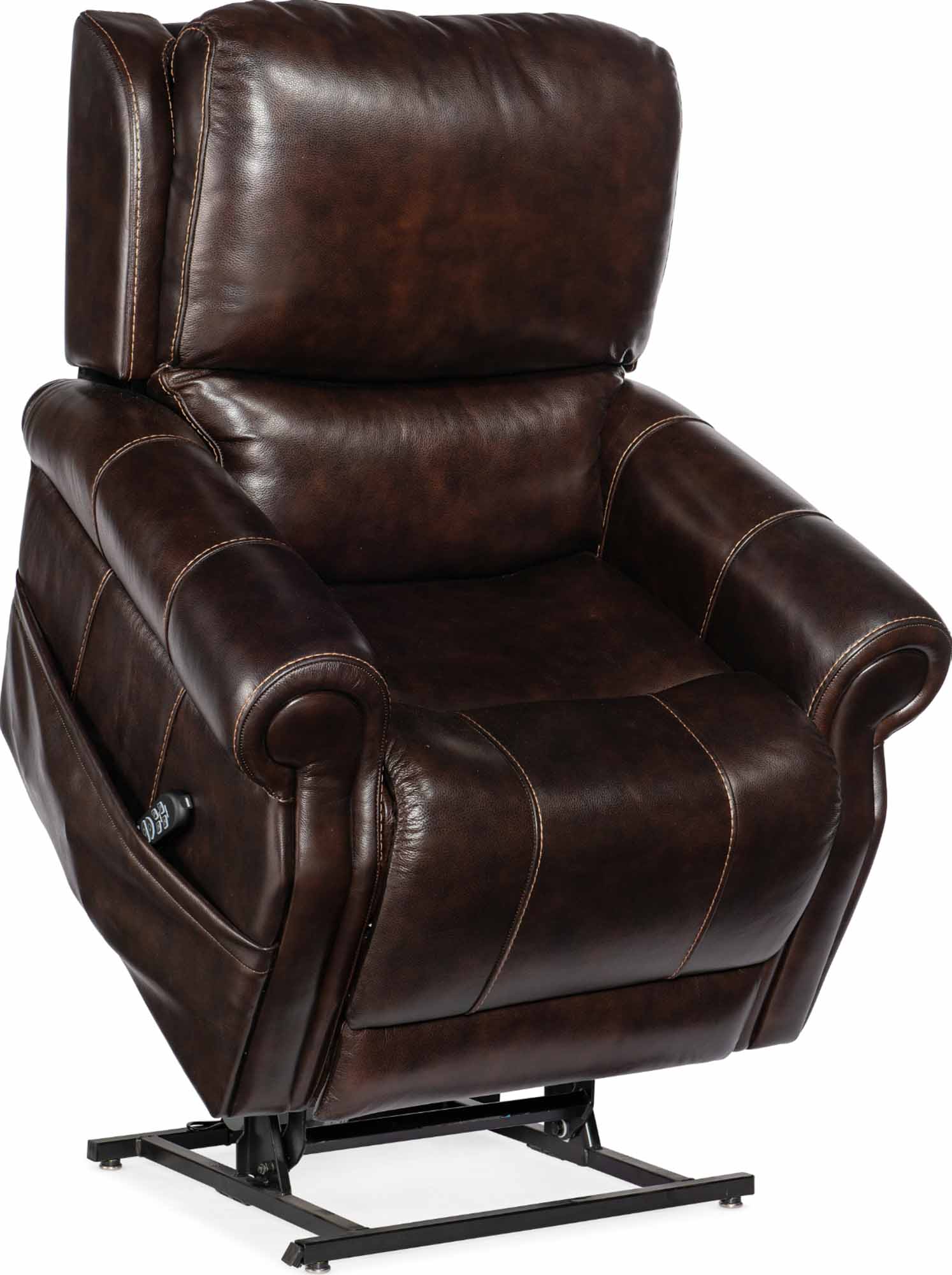 Eisley Leather Power Lift Recliner With Articulating Headrest And Lumbar In Brown - Image 7
