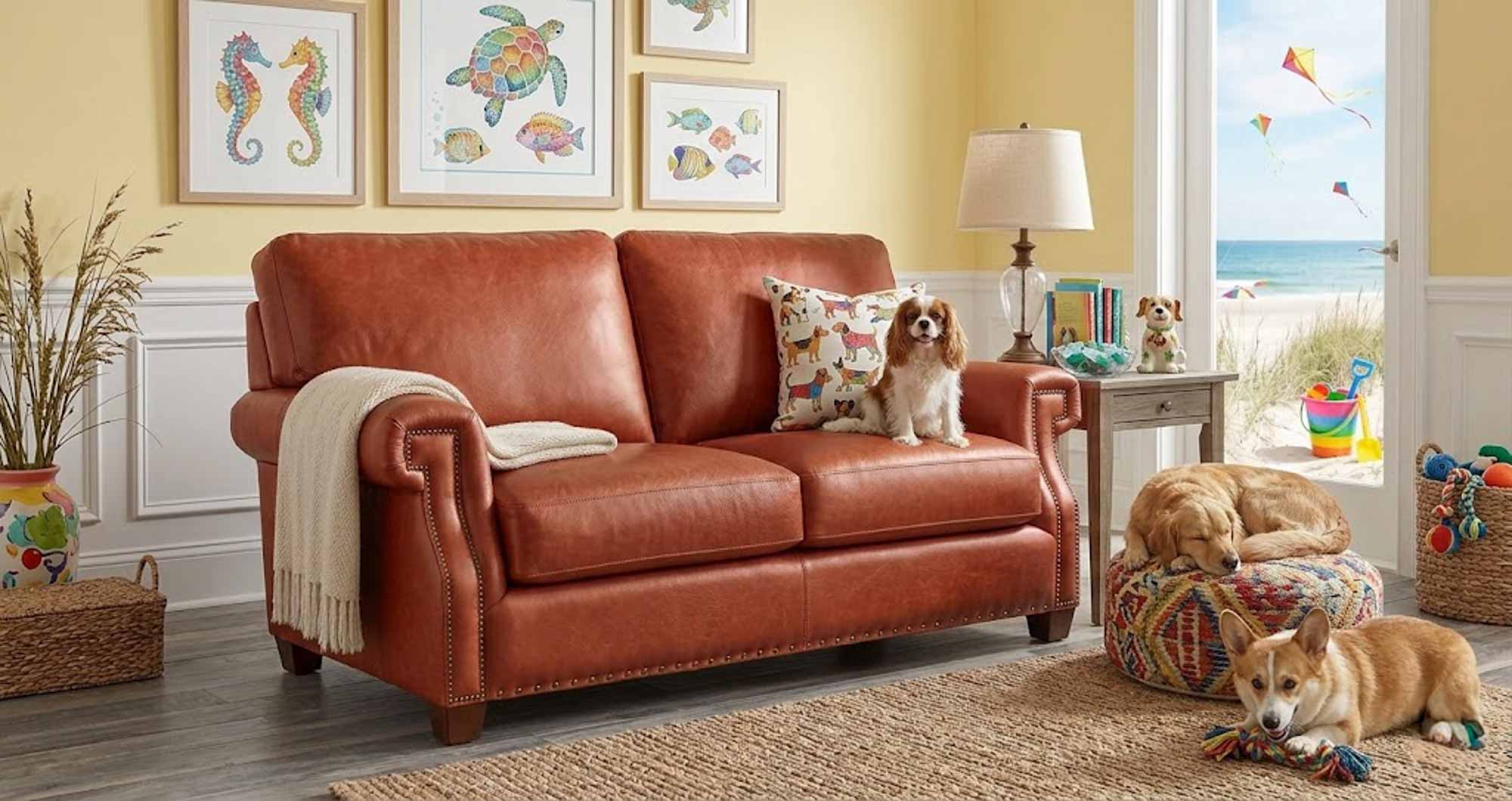 Empire Leather Loveseat - Image 4