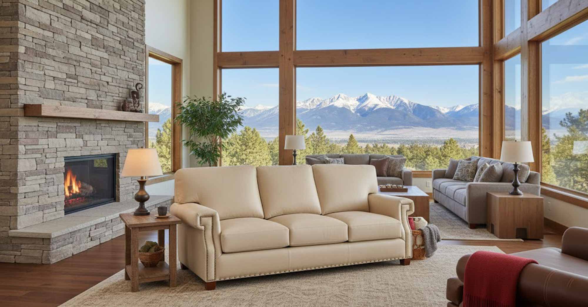 Empire Leather Queen Size Sofa Sleeper - Image 4