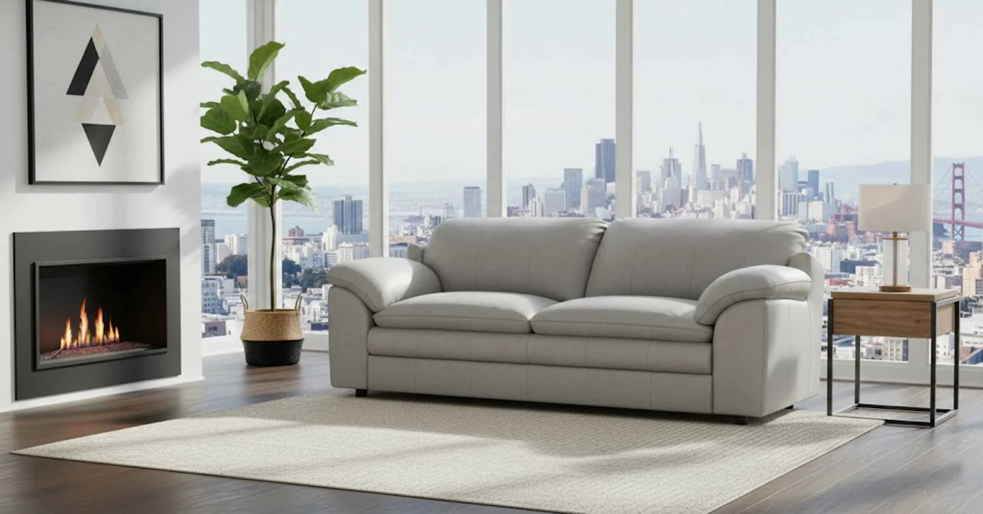 Encino Leather Loveseat - Image 2