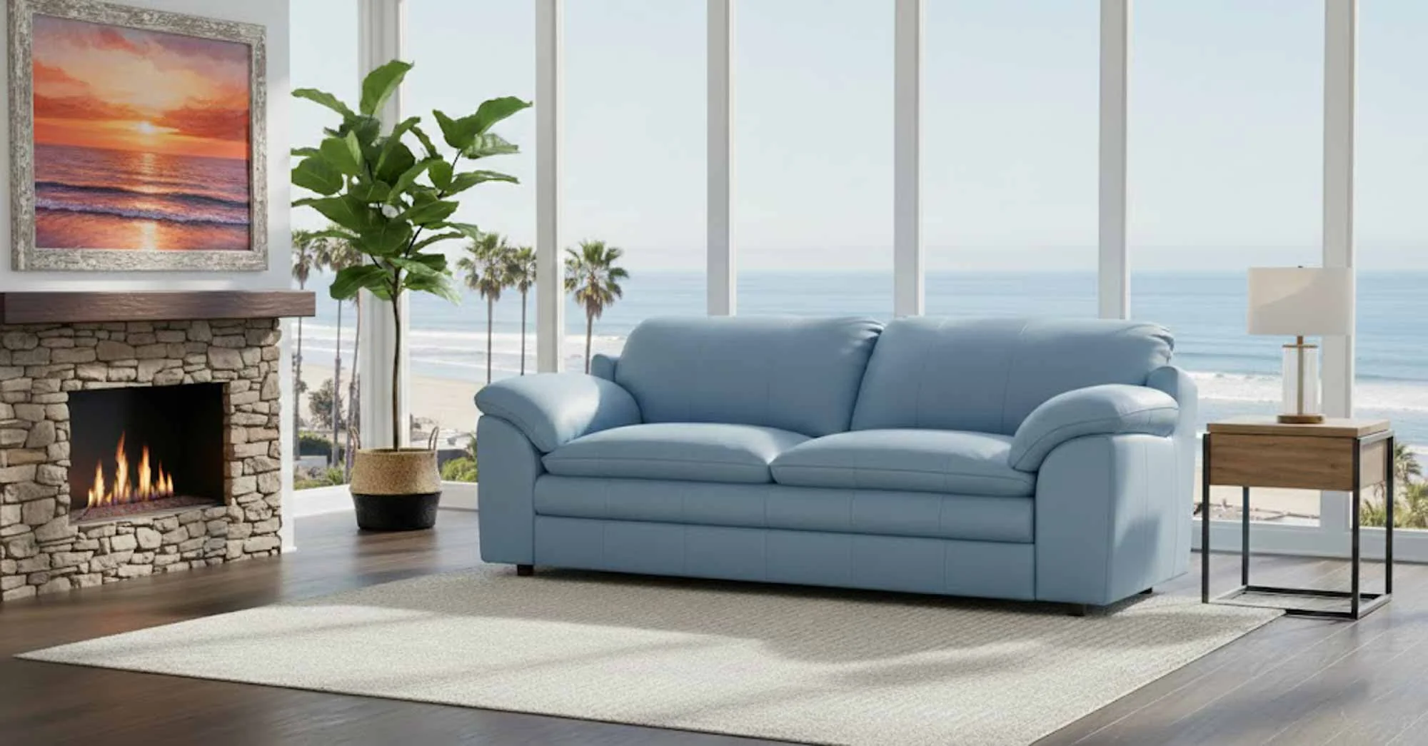Encino Leather Loveseat - Image 4