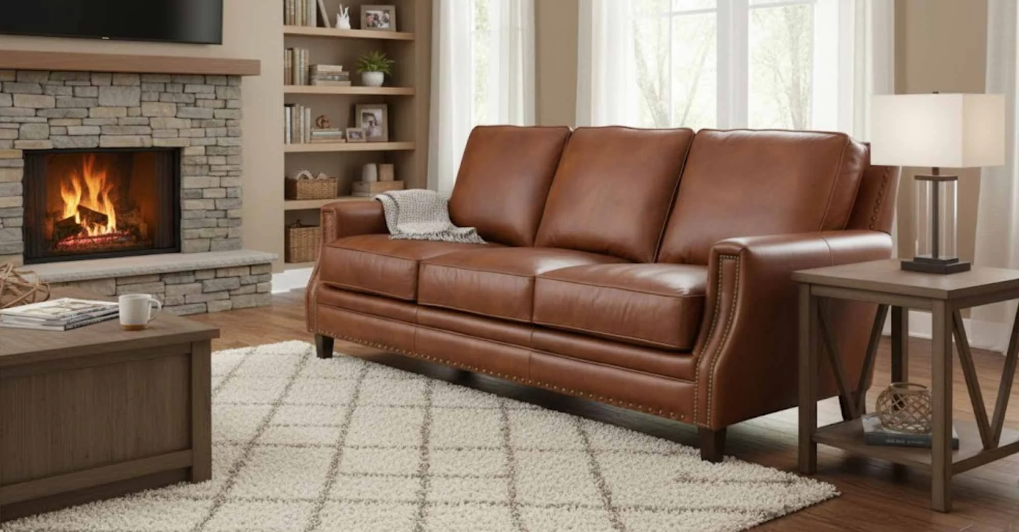 Exton Leather Sofa - Image 3