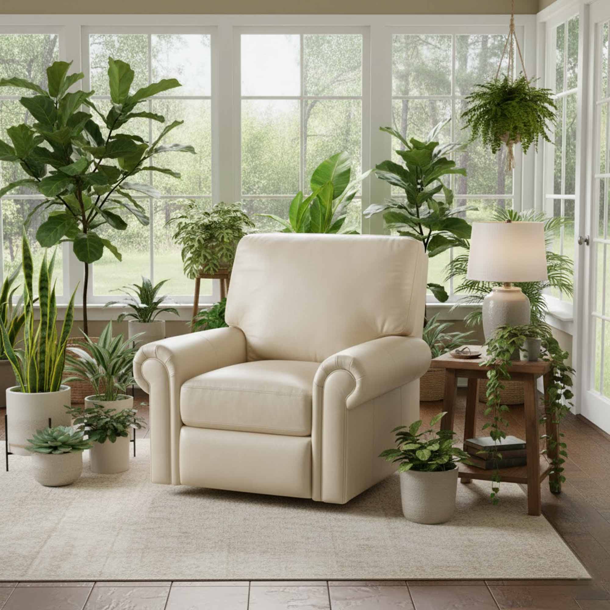 Fairbanks Leather Swivel Glider Recliner - Image 4