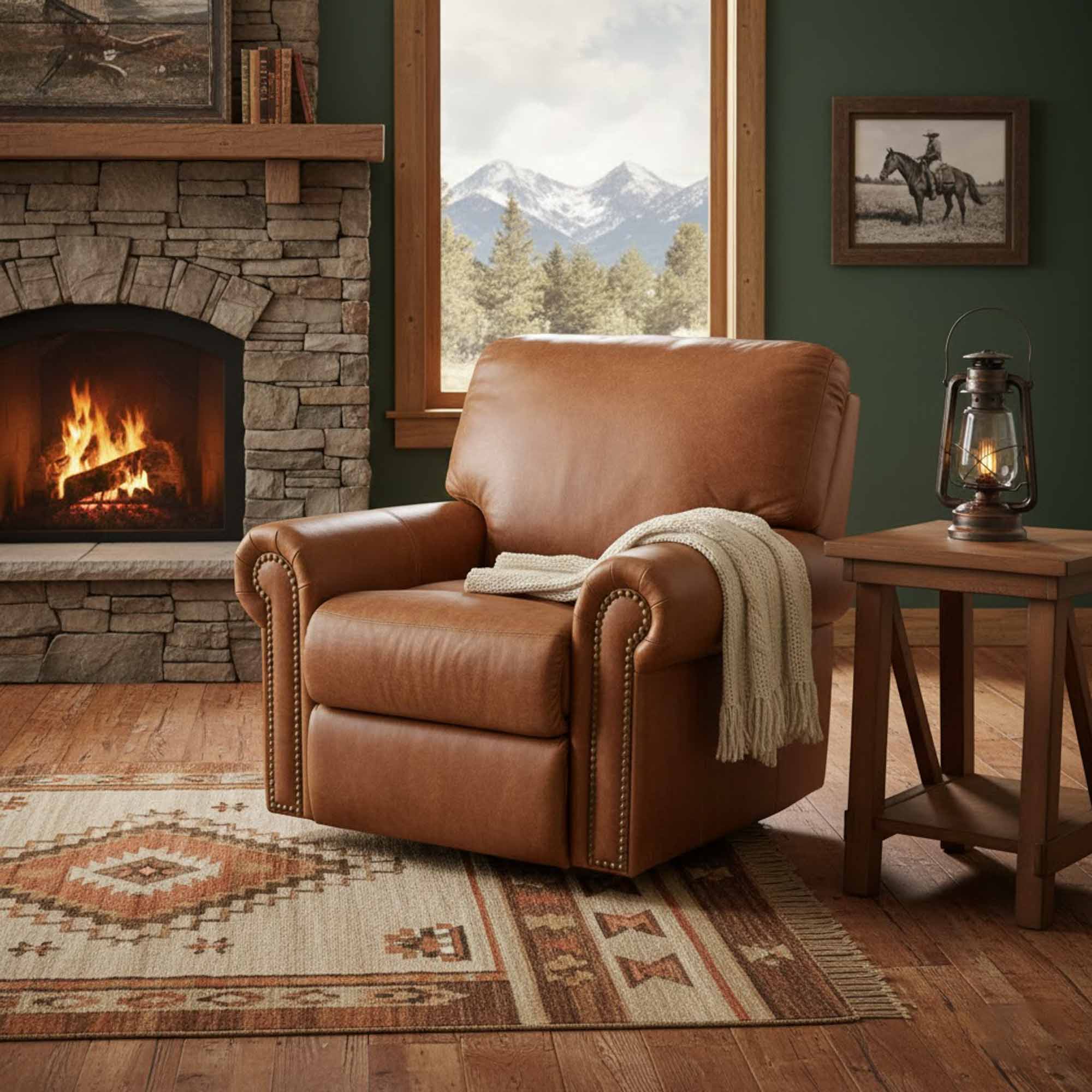 Fairmont Leather Swivel Glider Recliner - Image 4
