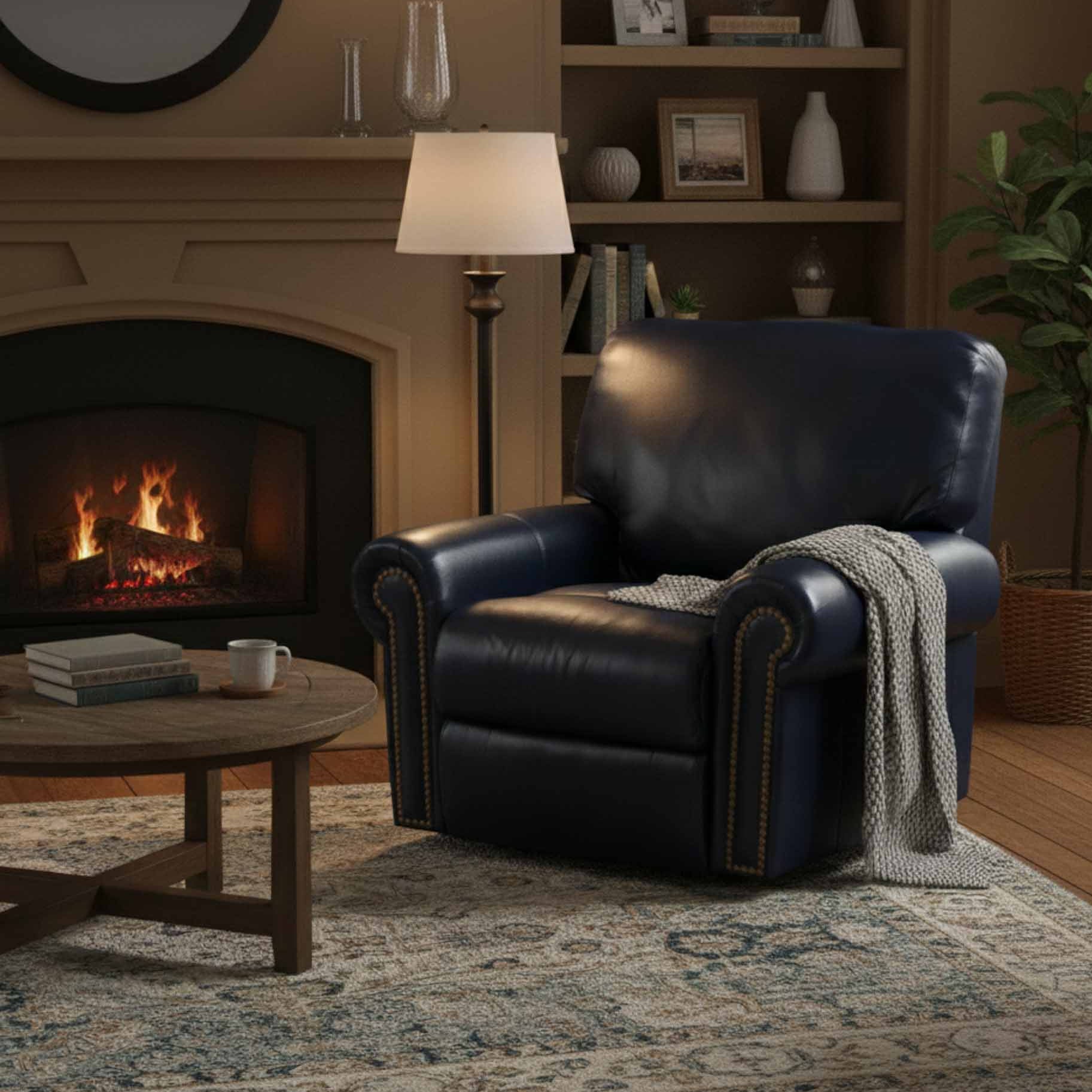 Fairmont Leather Swivel Glider Recliner - Image 9