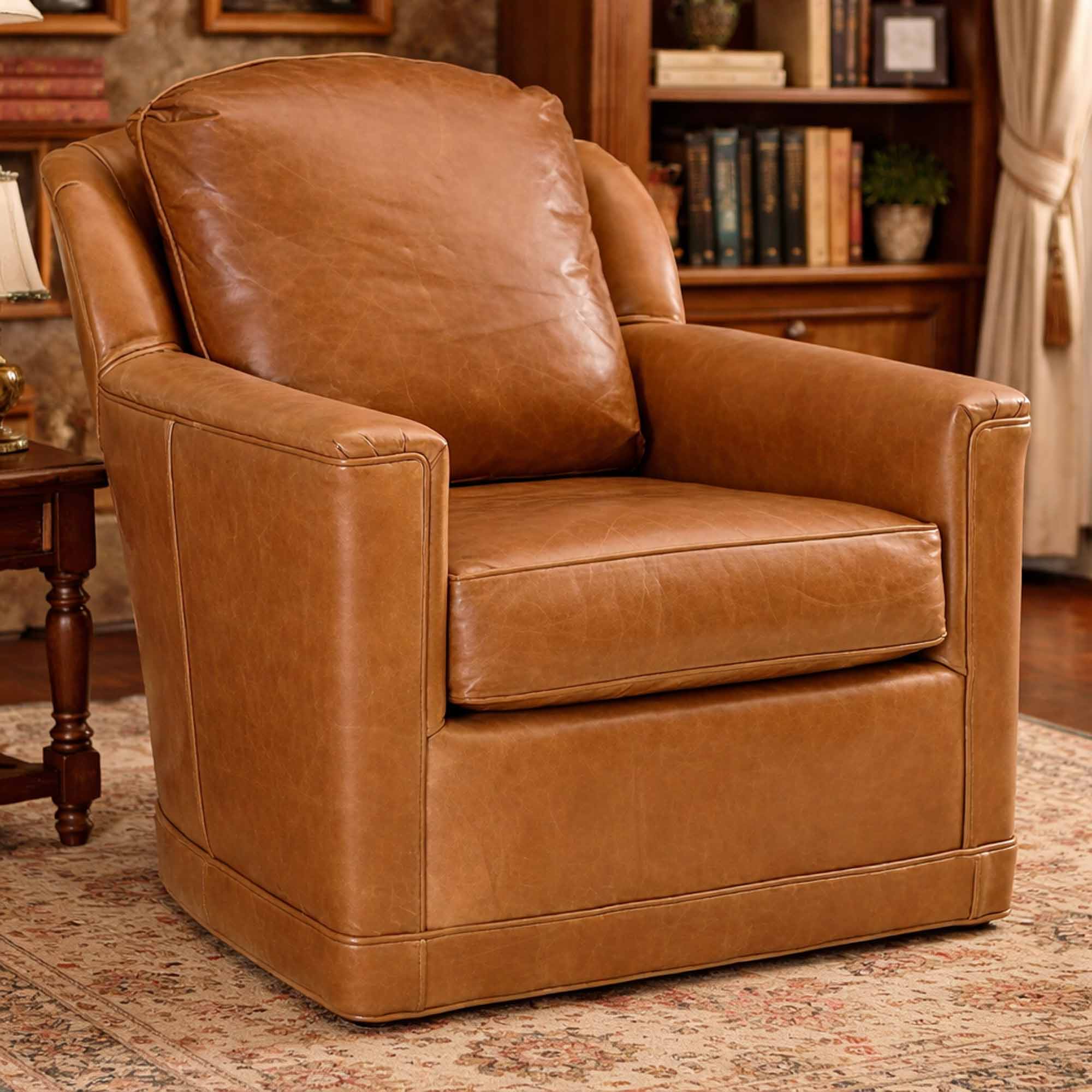 Gemma Leather Swivel Chair - Image 2